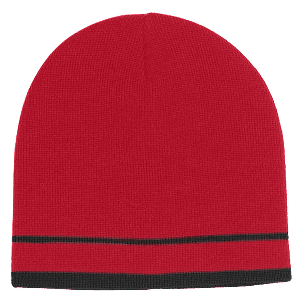 Knit Beanie With Double Stripe