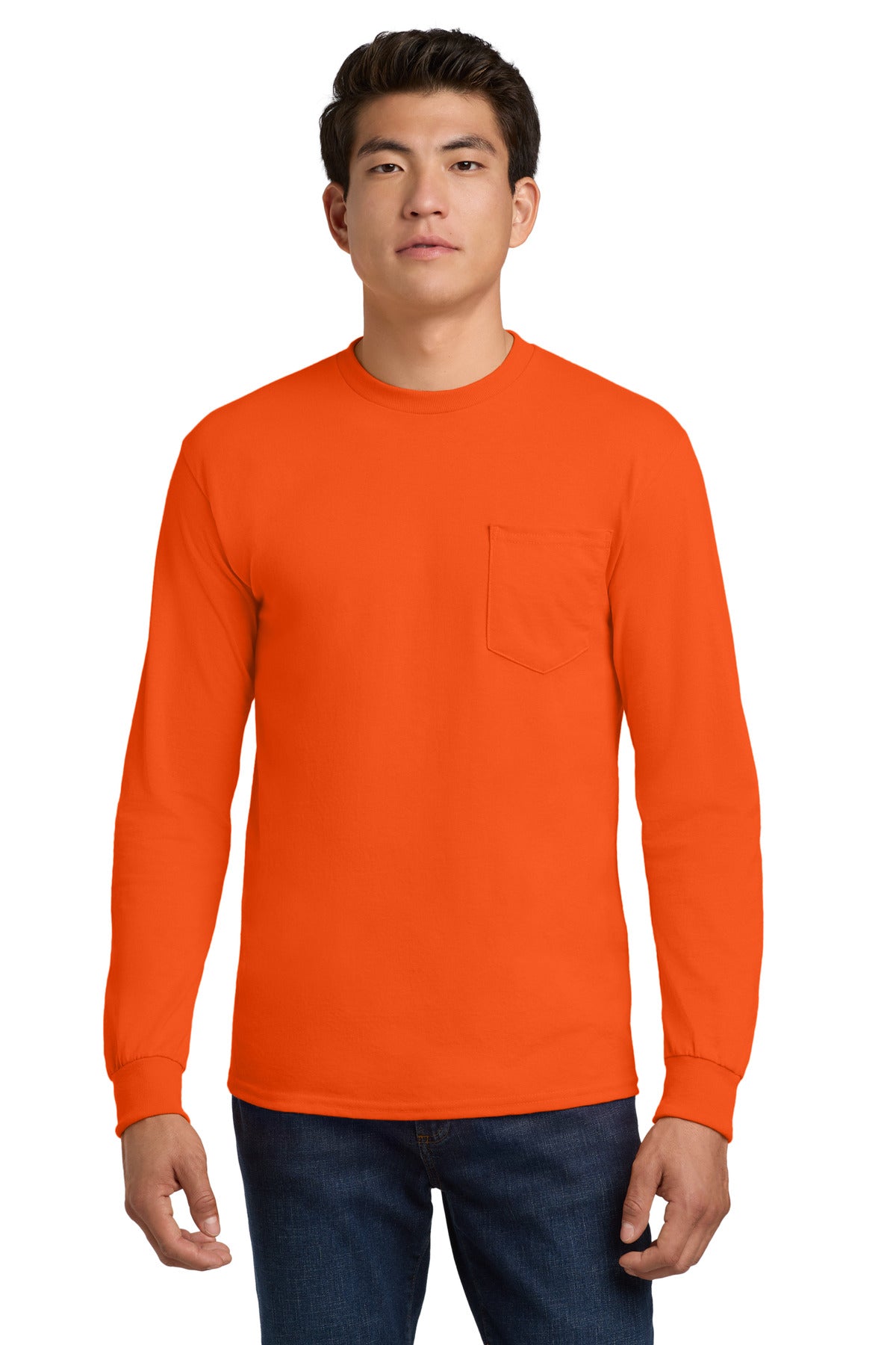 Gildan - Ultra Cotton 100% US Cotton Long Sleeve T-Shirt with Pocket