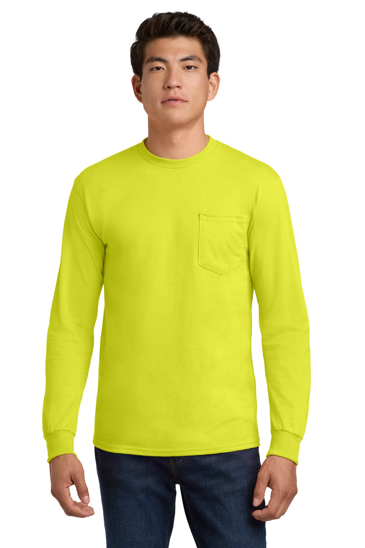 Gildan - Ultra Cotton 100% US Cotton Long Sleeve T-Shirt with Pocket