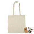 100% 4 Oz. Cotton Coloring Tote Bag With Crayons