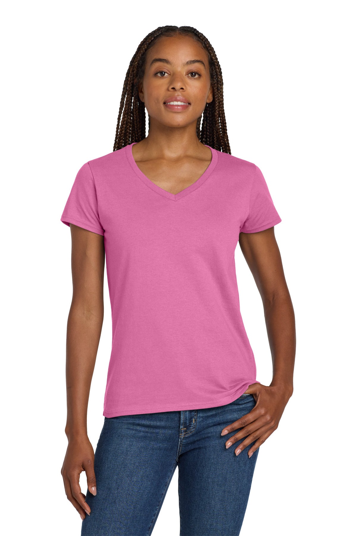 Gildan Women's Heavy Cotton 100% Cotton V-Neck T-Shirt