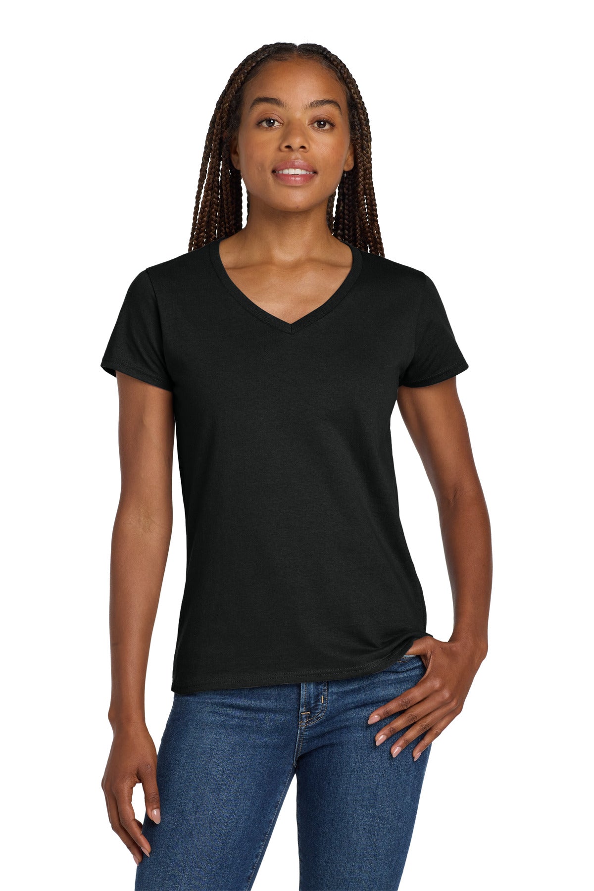 Gildan Women's Heavy Cotton 100% Cotton V-Neck T-Shirt