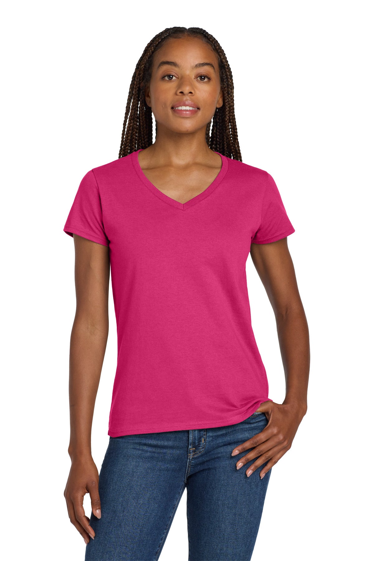 Gildan Women's Heavy Cotton 100% Cotton V-Neck T-Shirt