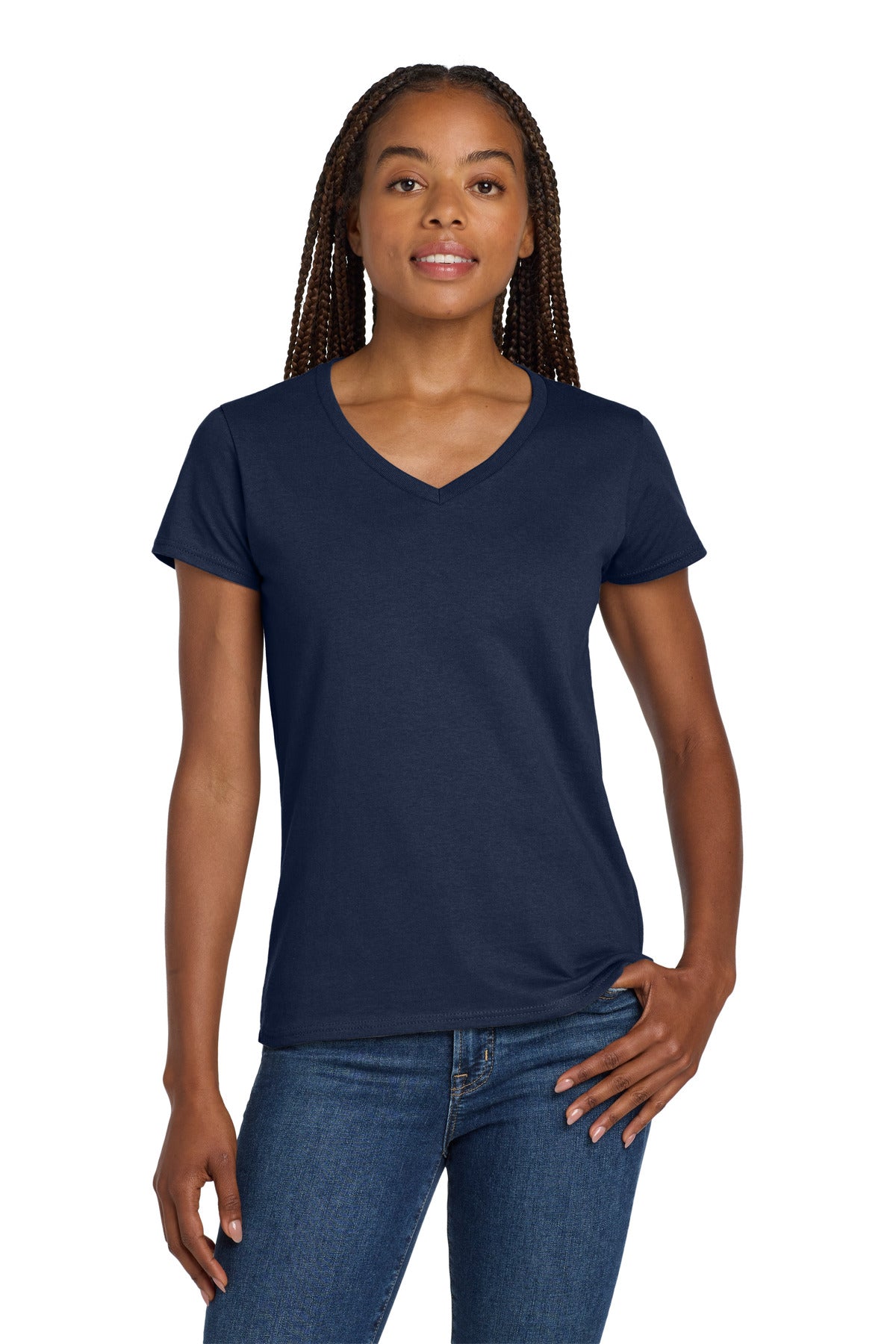 Gildan Women's Heavy Cotton 100% Cotton V-Neck T-Shirt