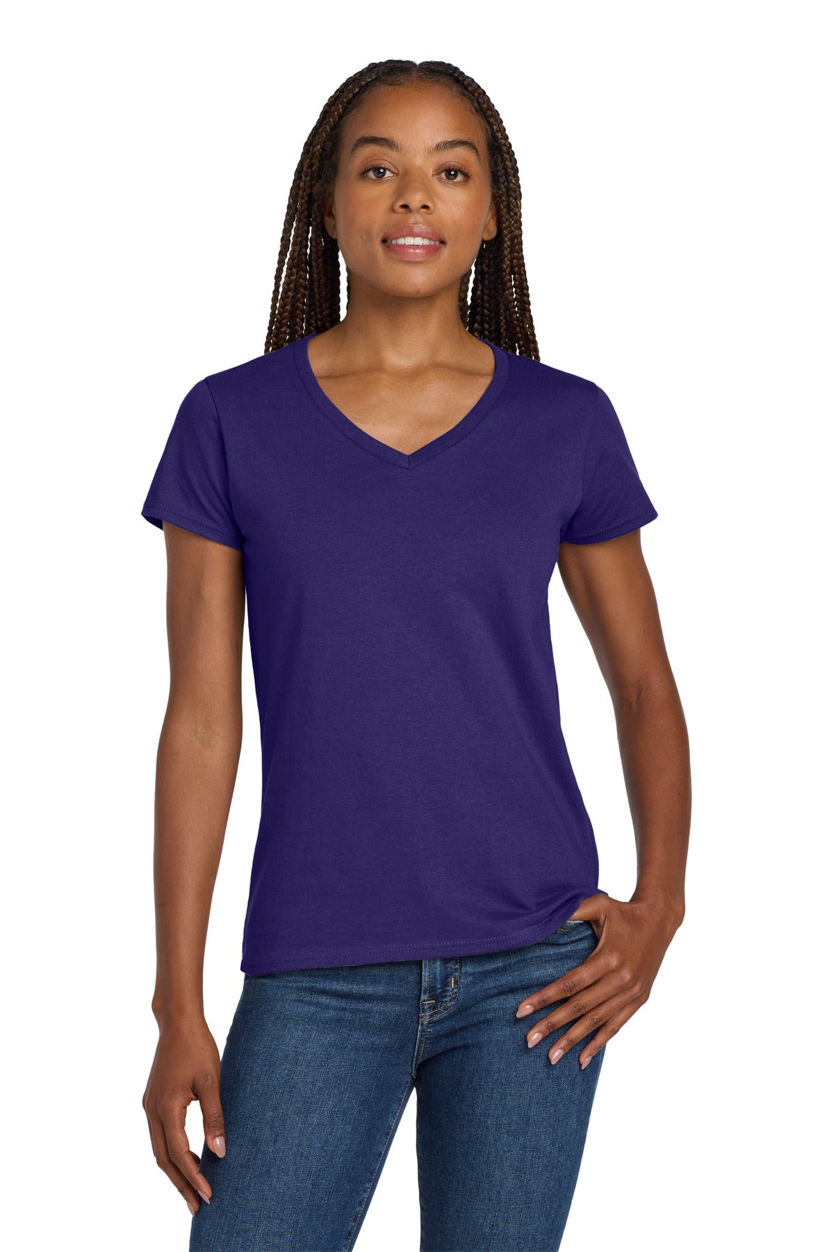 Gildan Women's Heavy Cotton 100% Cotton V-Neck T-Shirt