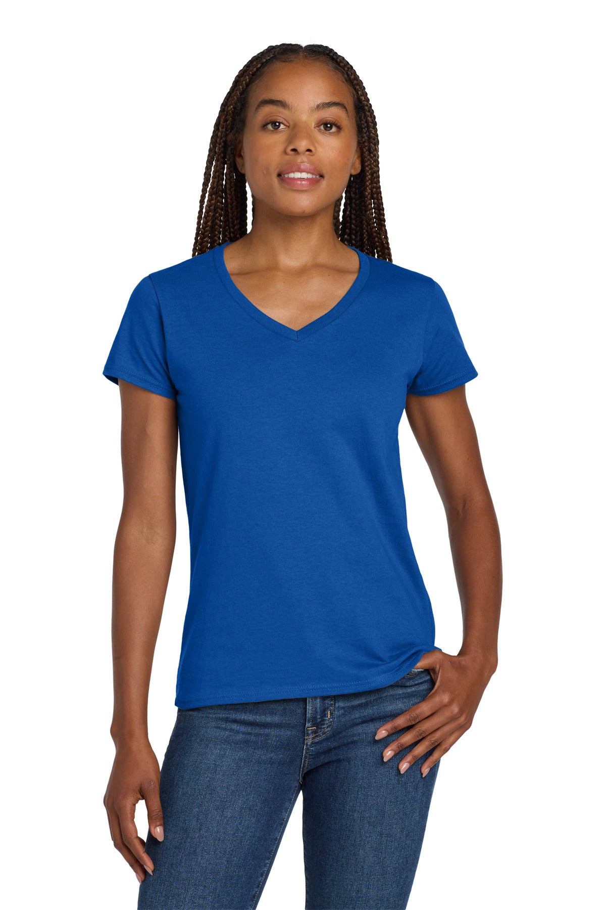 Gildan Women's Heavy Cotton 100% Cotton V-Neck T-Shirt