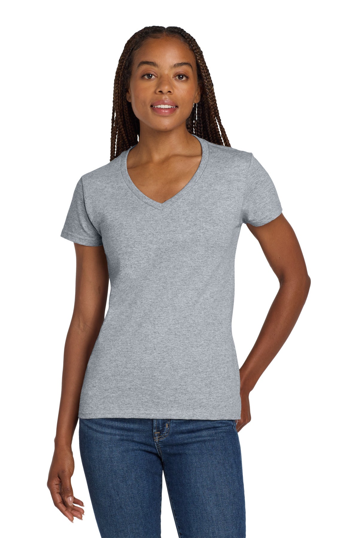 Gildan Women's Heavy Cotton 100% Cotton V-Neck T-Shirt