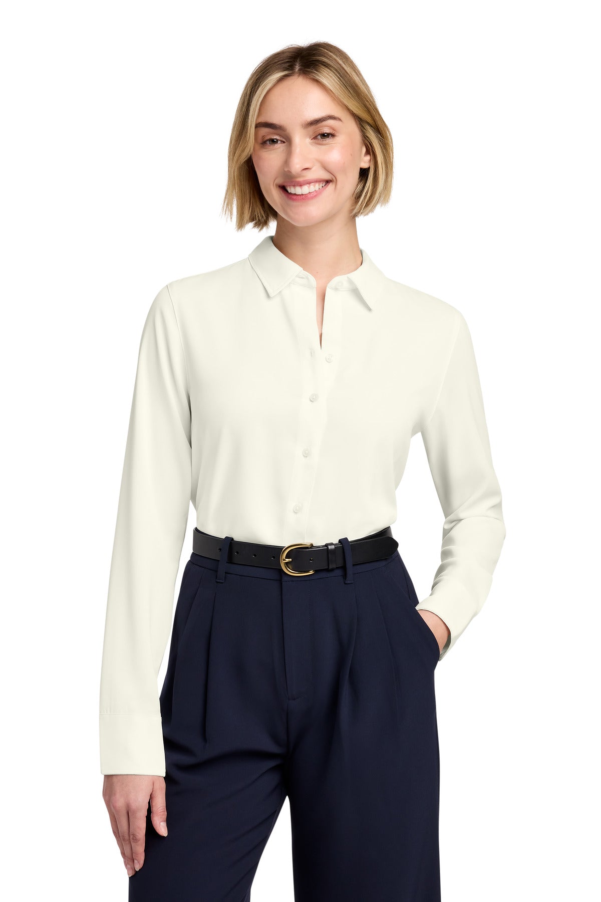 Brooks Brothers Women's Full-Button Satin Blouse