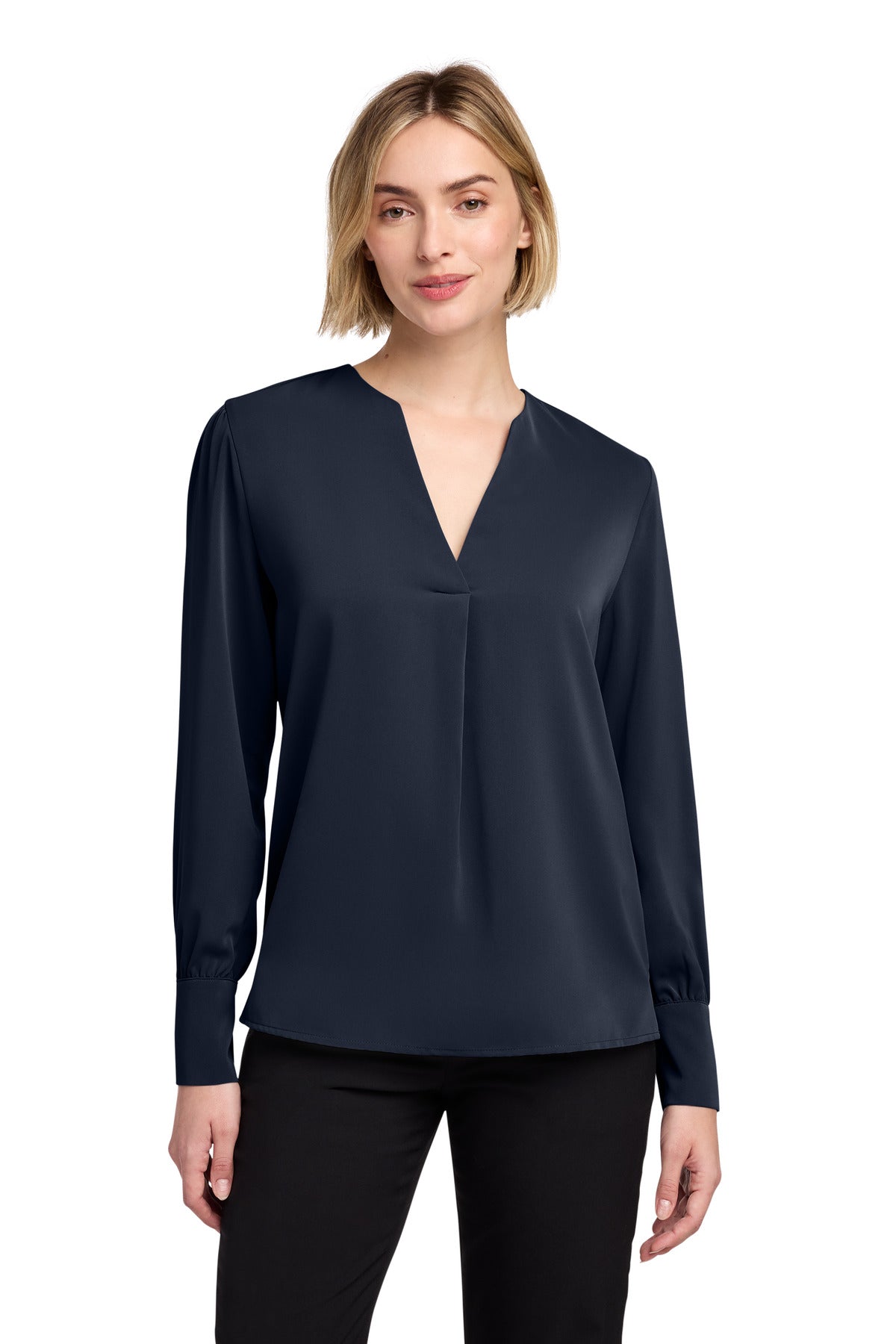 Brooks Brothers Women's Open-Neck Satin Blouse