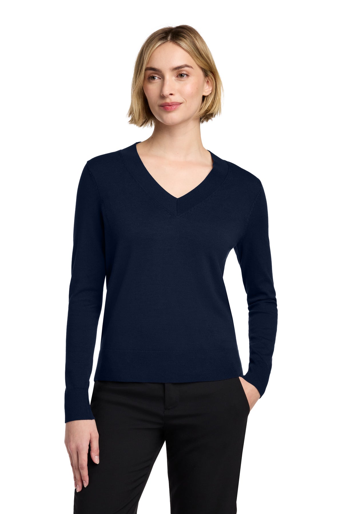 Brooks Brothers Women's Cotton Stretch V-Neck Sweater