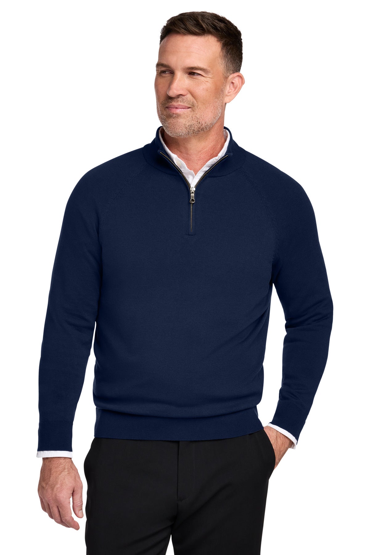 Brooks Brothers Cotton Stretch 1/4-Zip Sweater