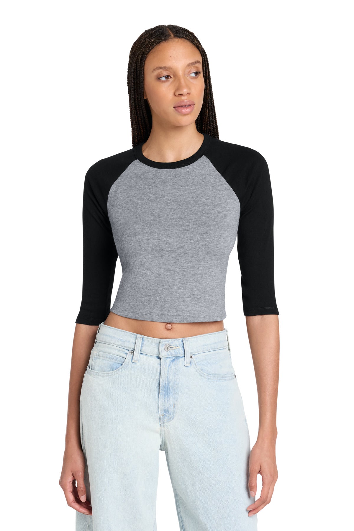 BELLA+CANVAS Women's Micro Rib 3/4 Raglan Baby Tee