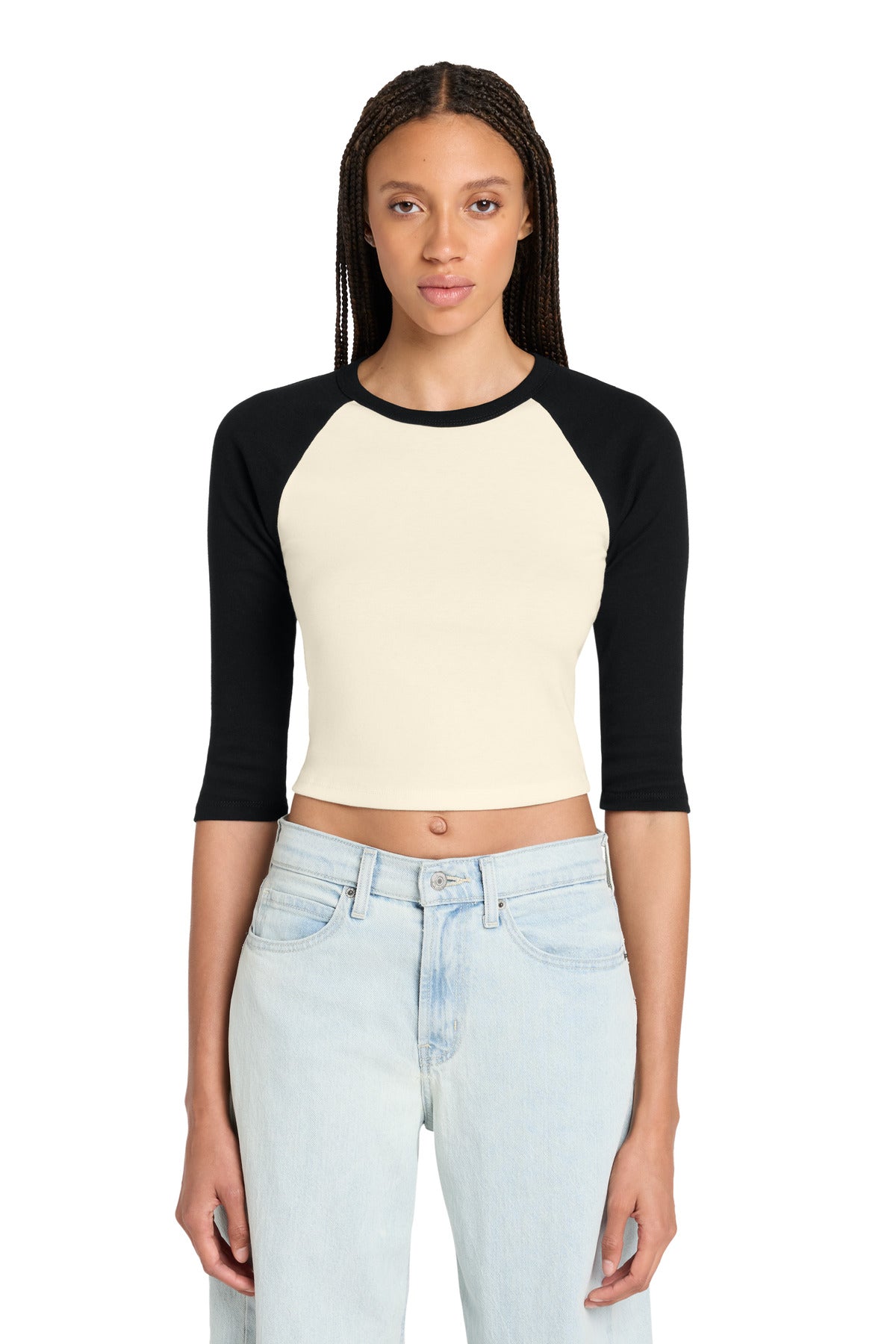 BELLA+CANVAS Women's Micro Rib 3/4 Raglan Baby Tee