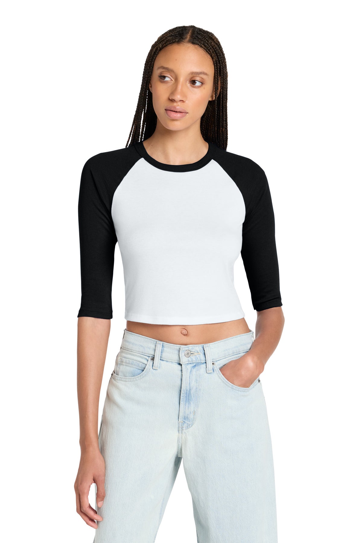 BELLA+CANVAS Women's Micro Rib 3/4 Raglan Baby Tee
