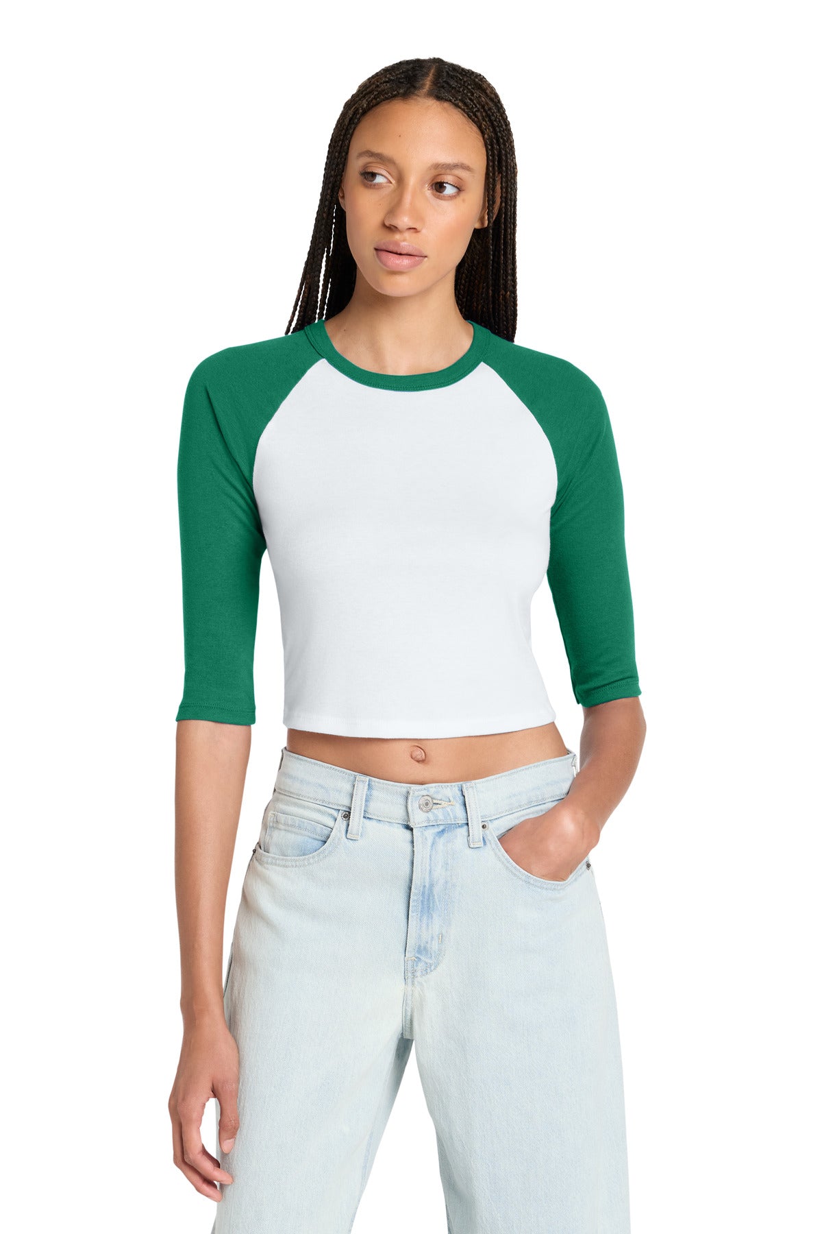 BELLA+CANVAS Women's Micro Rib 3/4 Raglan Baby Tee