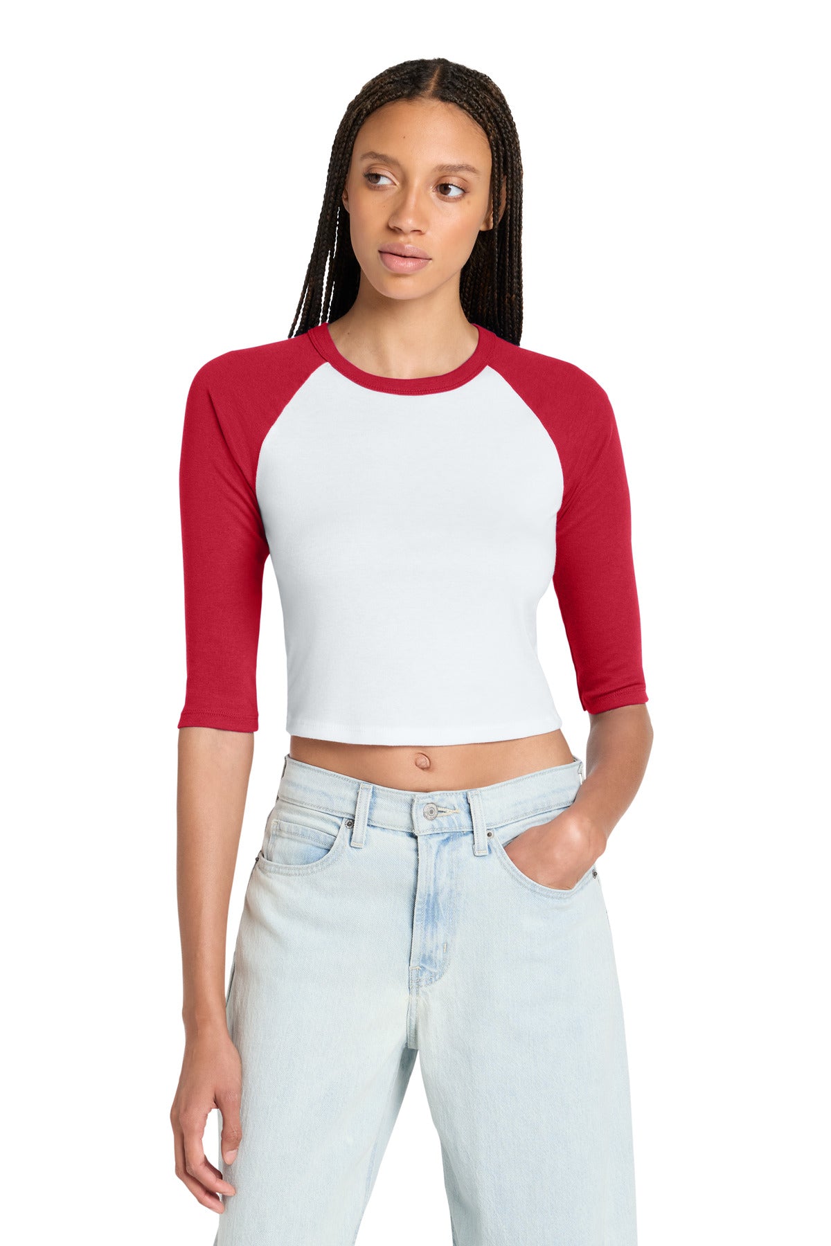 BELLA+CANVAS Women's Micro Rib 3/4 Raglan Baby Tee