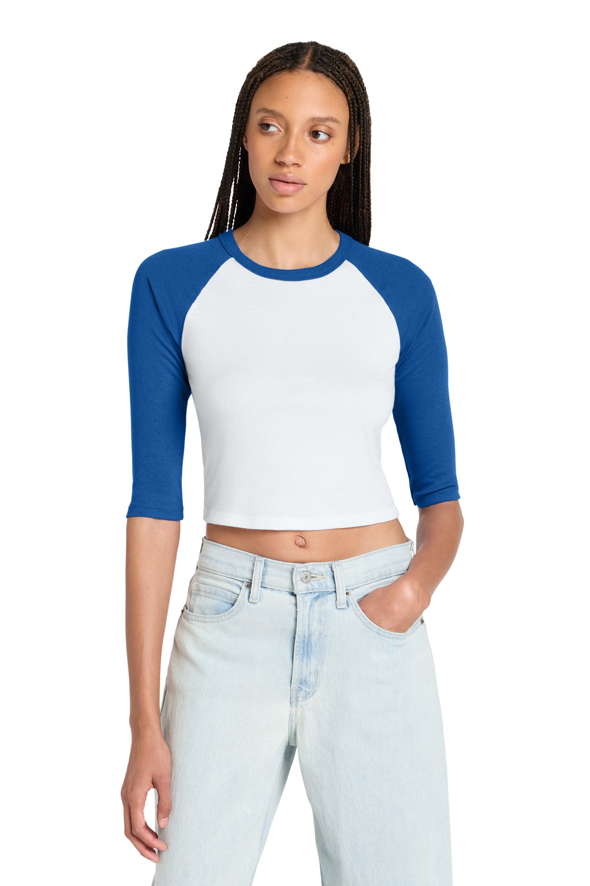 BELLA+CANVAS Women's Micro Rib 3/4 Raglan Baby Tee