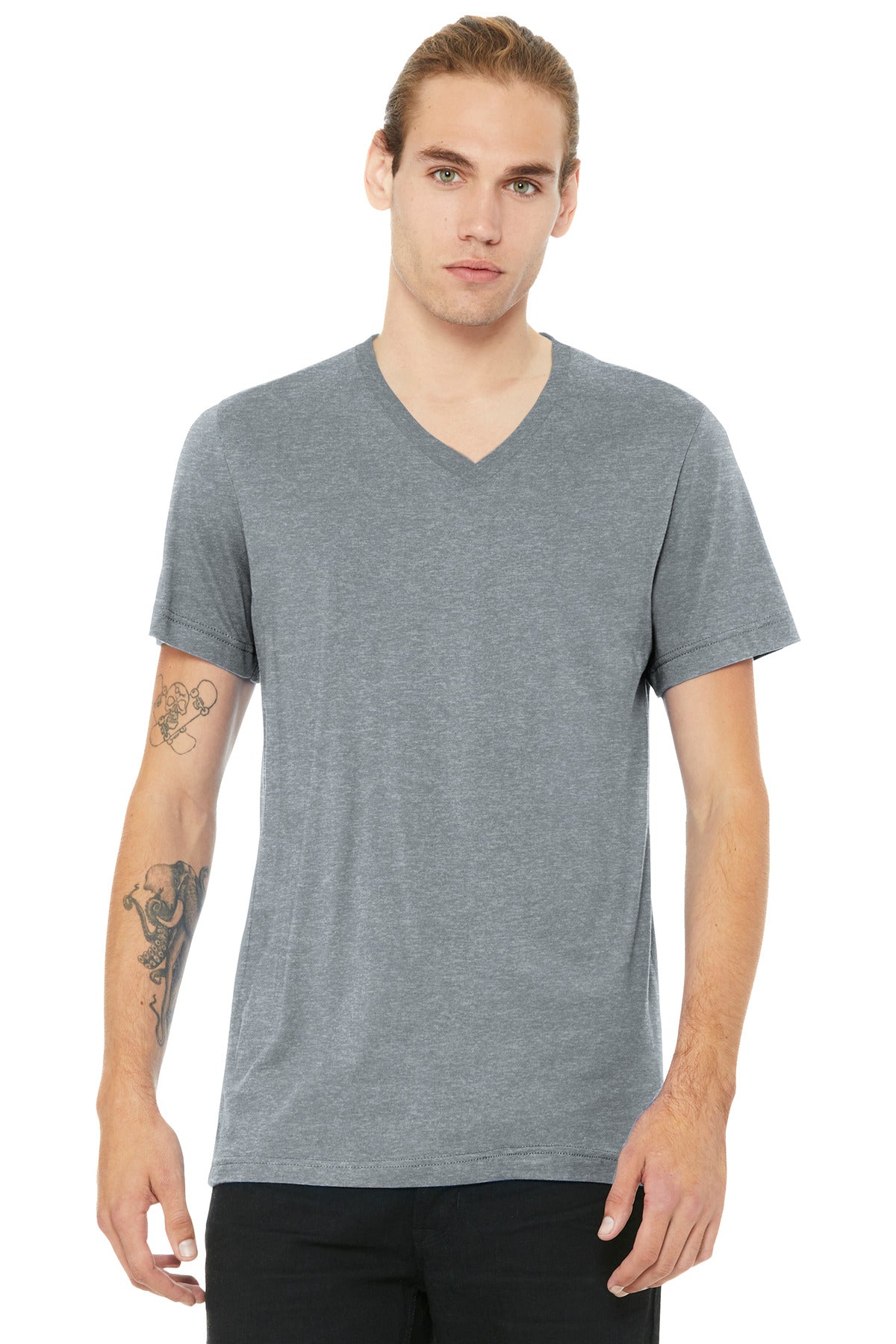 BELLA+CANVAS Unisex Heather CVC V-Neck Tee