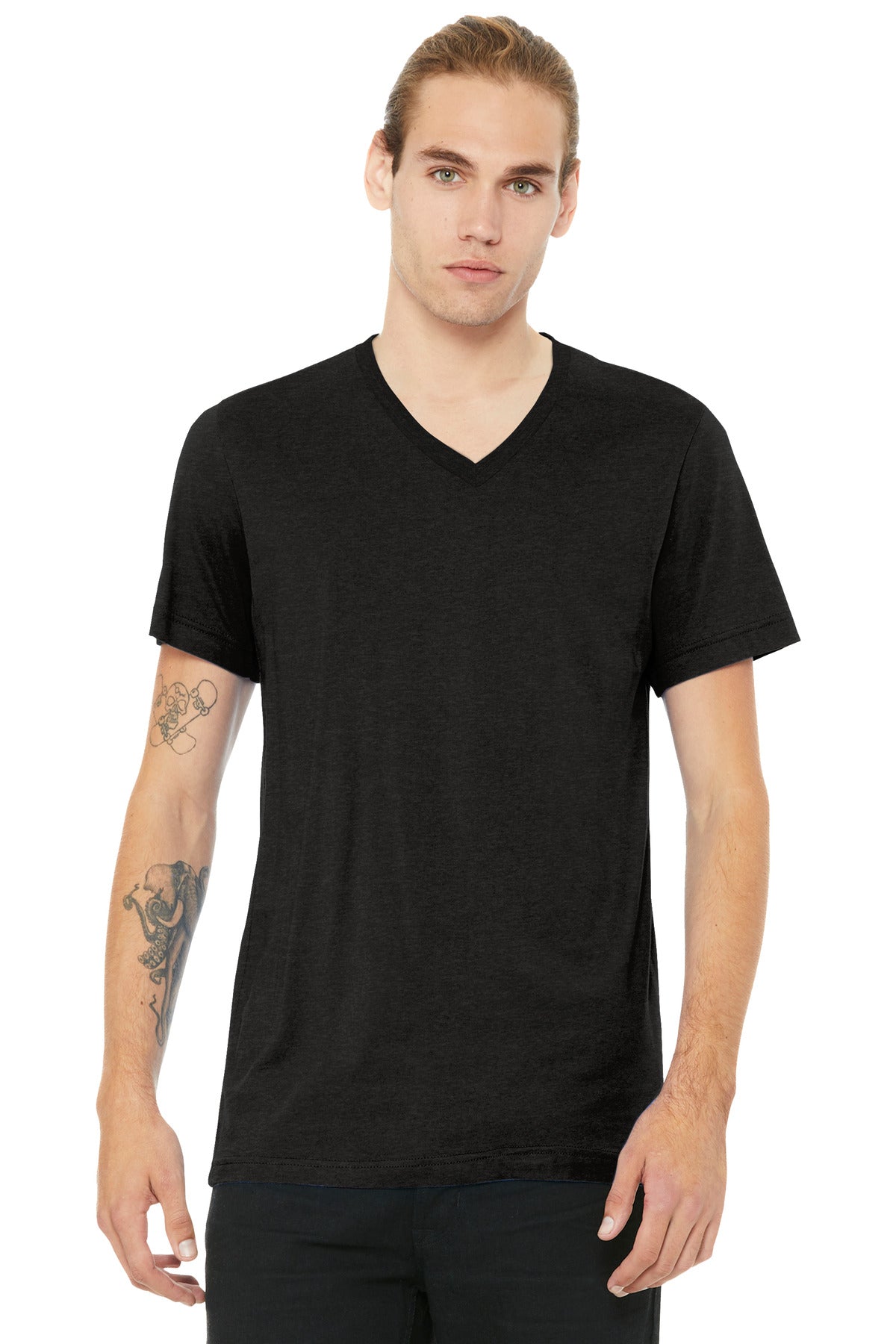 BELLA+CANVAS Unisex Heather CVC V-Neck Tee