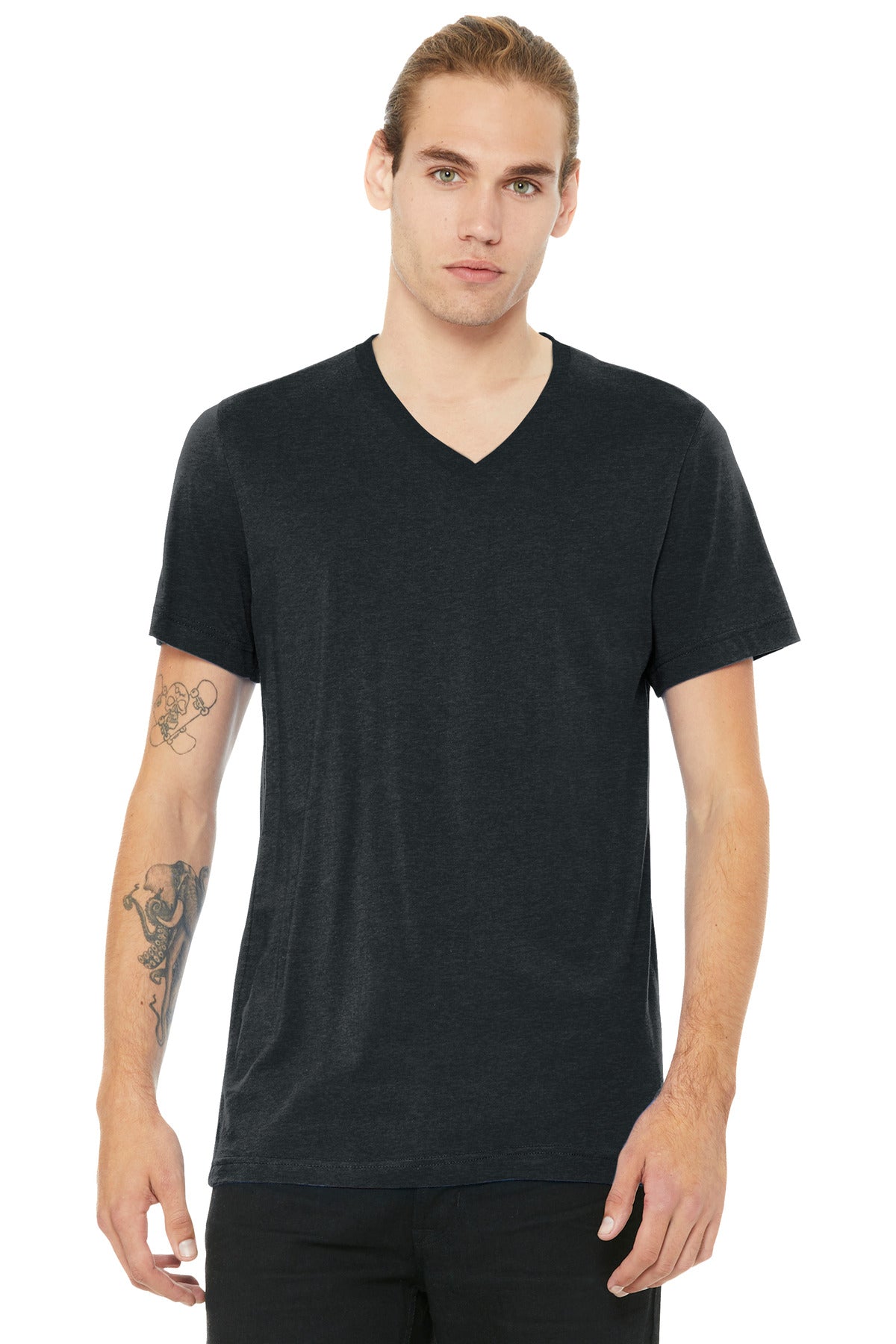 BELLA+CANVAS Unisex Heather CVC V-Neck Tee