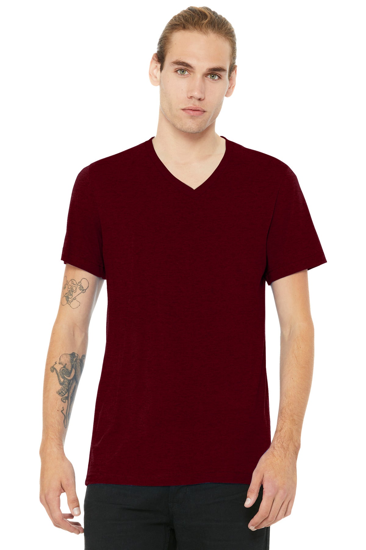BELLA+CANVAS Unisex Heather CVC V-Neck Tee