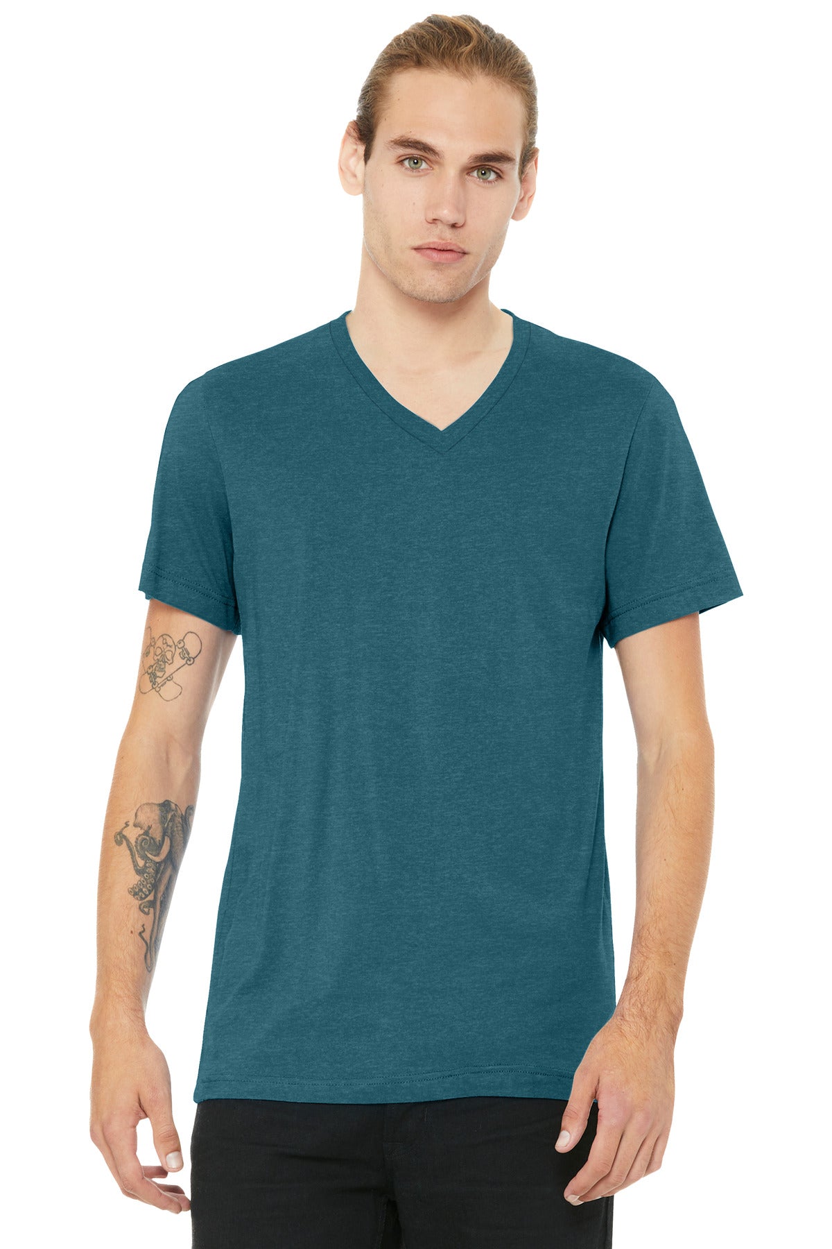 BELLA+CANVAS Unisex Heather CVC V-Neck Tee