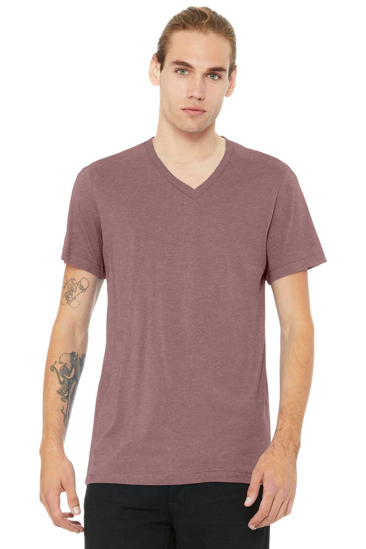 BELLA+CANVAS Unisex Heather CVC V-Neck Tee