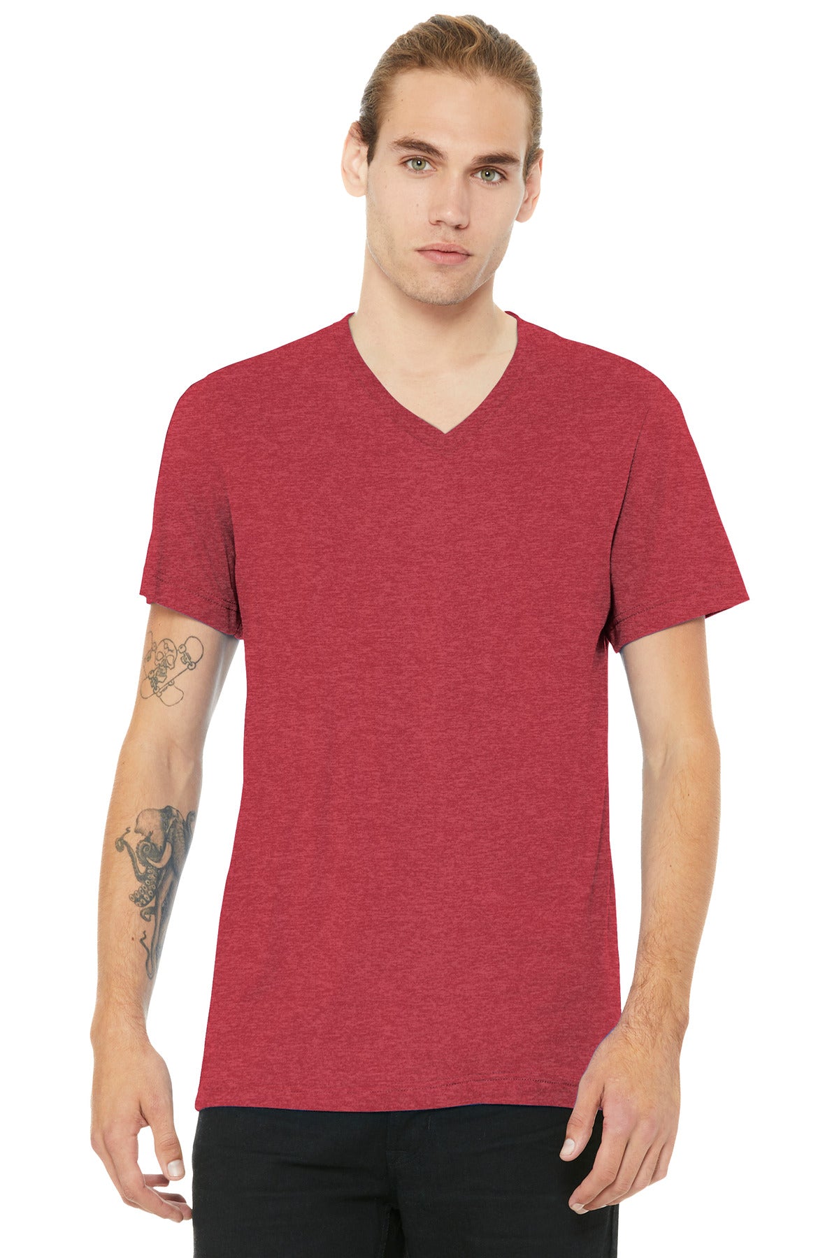 BELLA+CANVAS Unisex Heather CVC V-Neck Tee