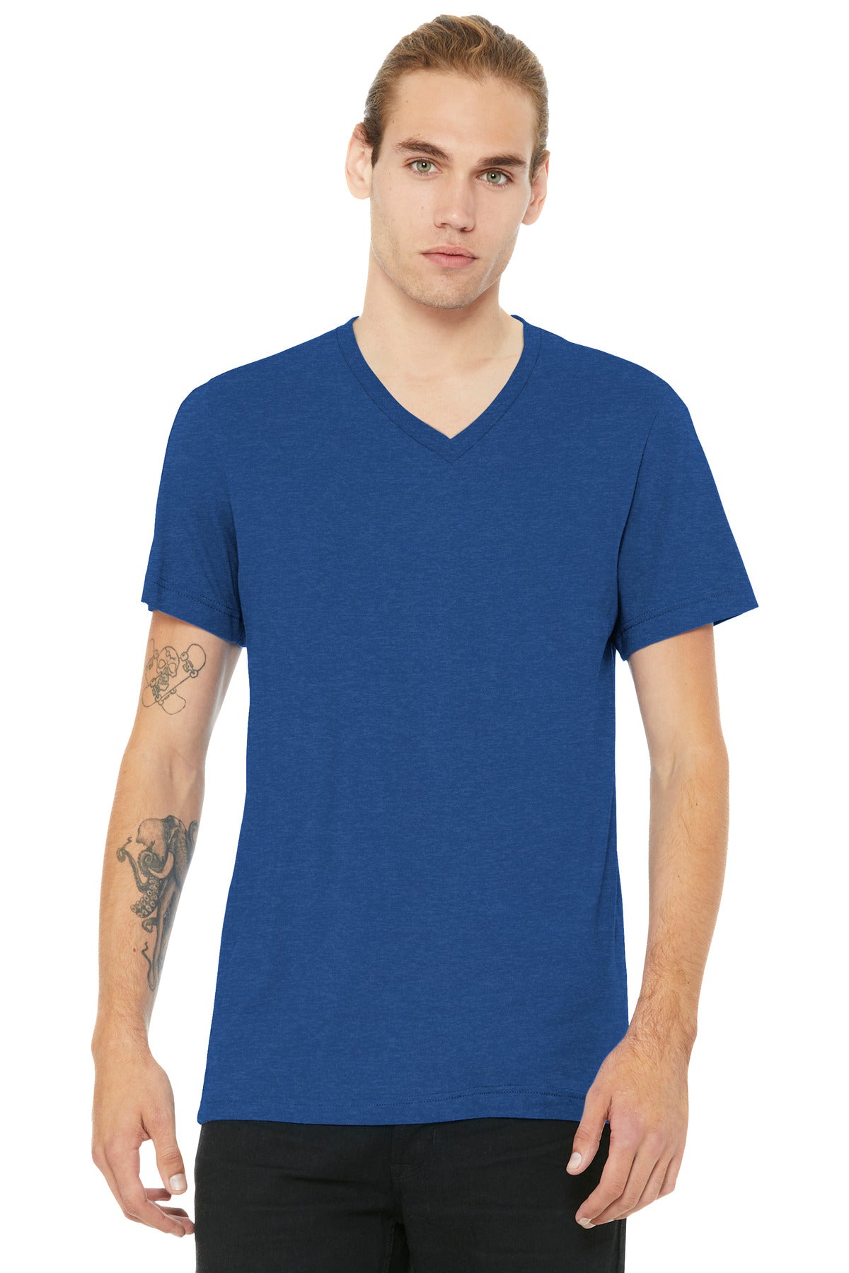 BELLA+CANVAS Unisex Heather CVC V-Neck Tee