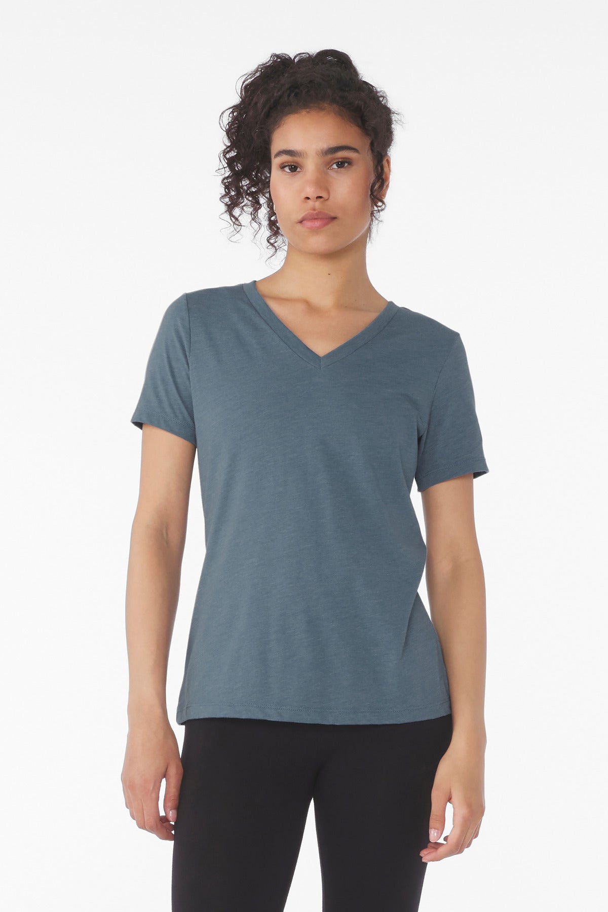 BELLA+CANVAS Women's Relaxed Heather CVC V-Neck Tee