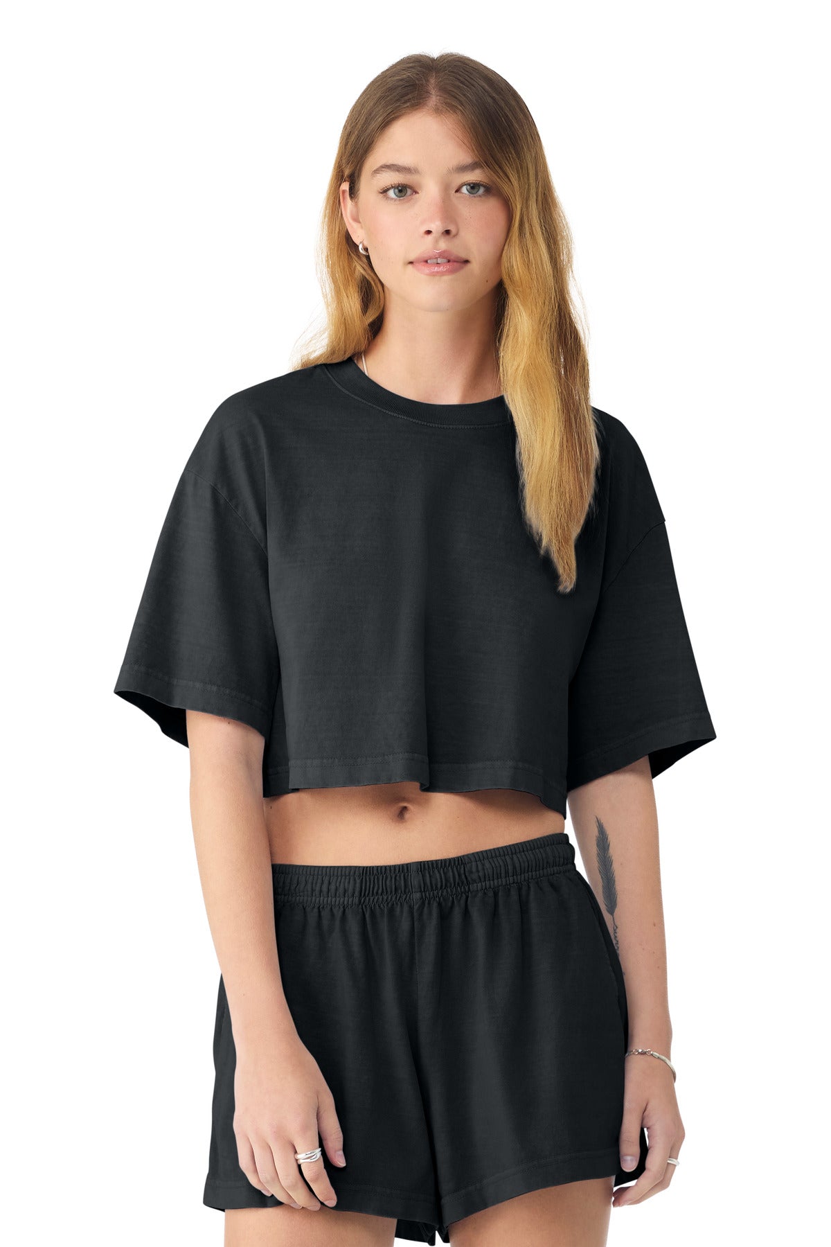 BELLA+CANVAS Women's Heavyweight Garment-Dyed Cropped Tee
