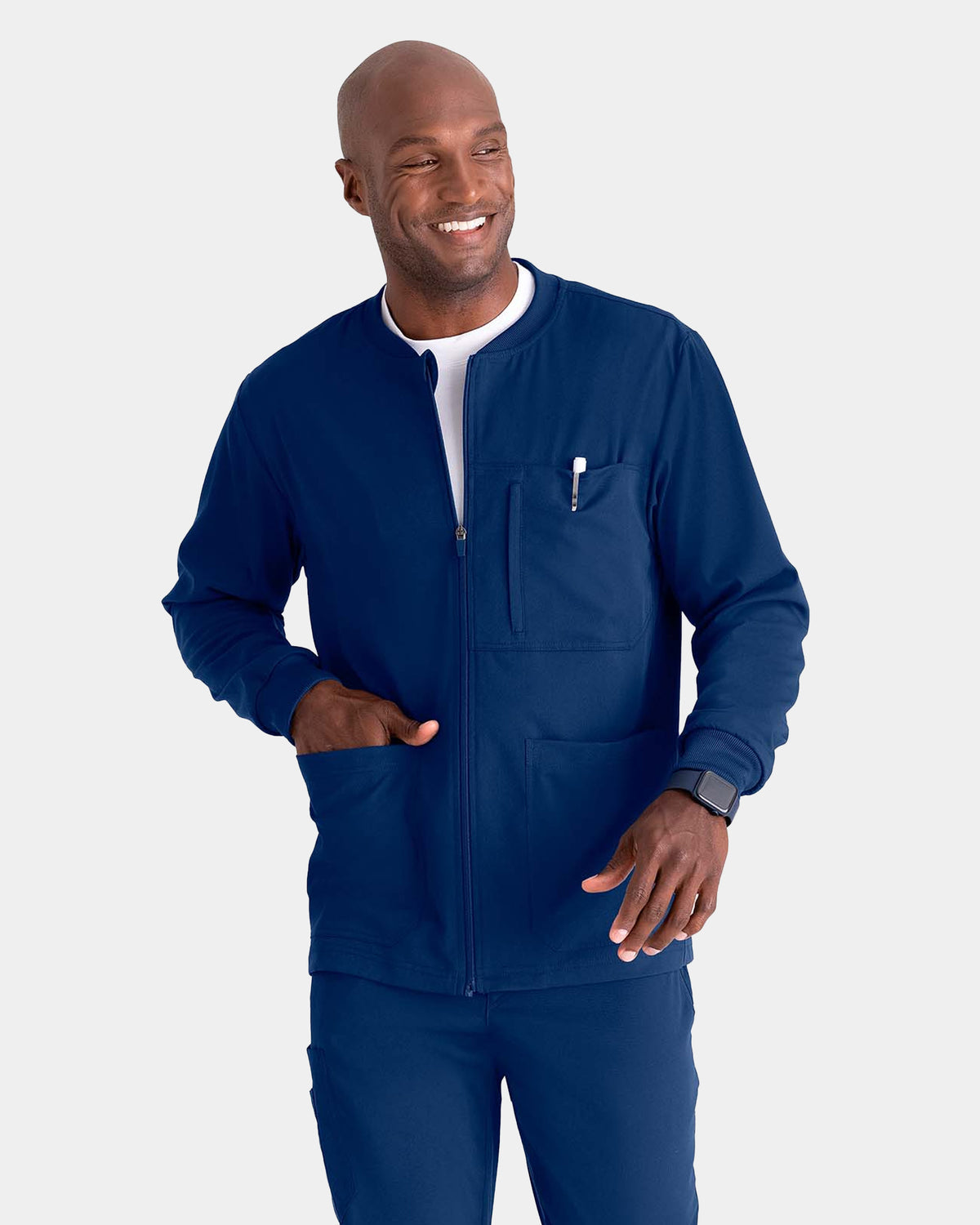Barco - Grey's Anatomy Stretch - Men's Five Pocket Zip-Up React Warm-Up Jacket (All Colors)