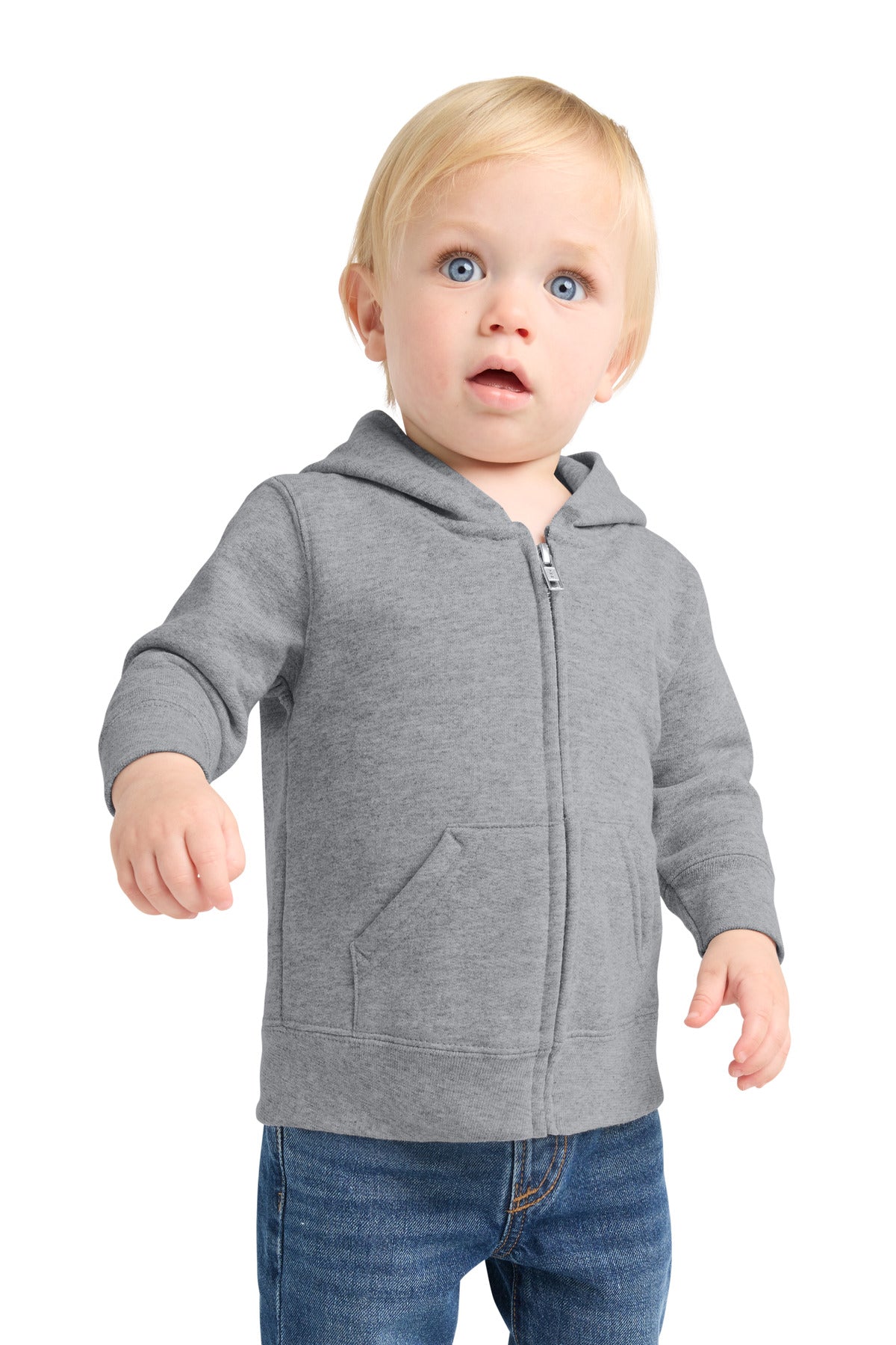 Port & Co Infant Core Fleece Full-Zip Hooded Sweatshirt