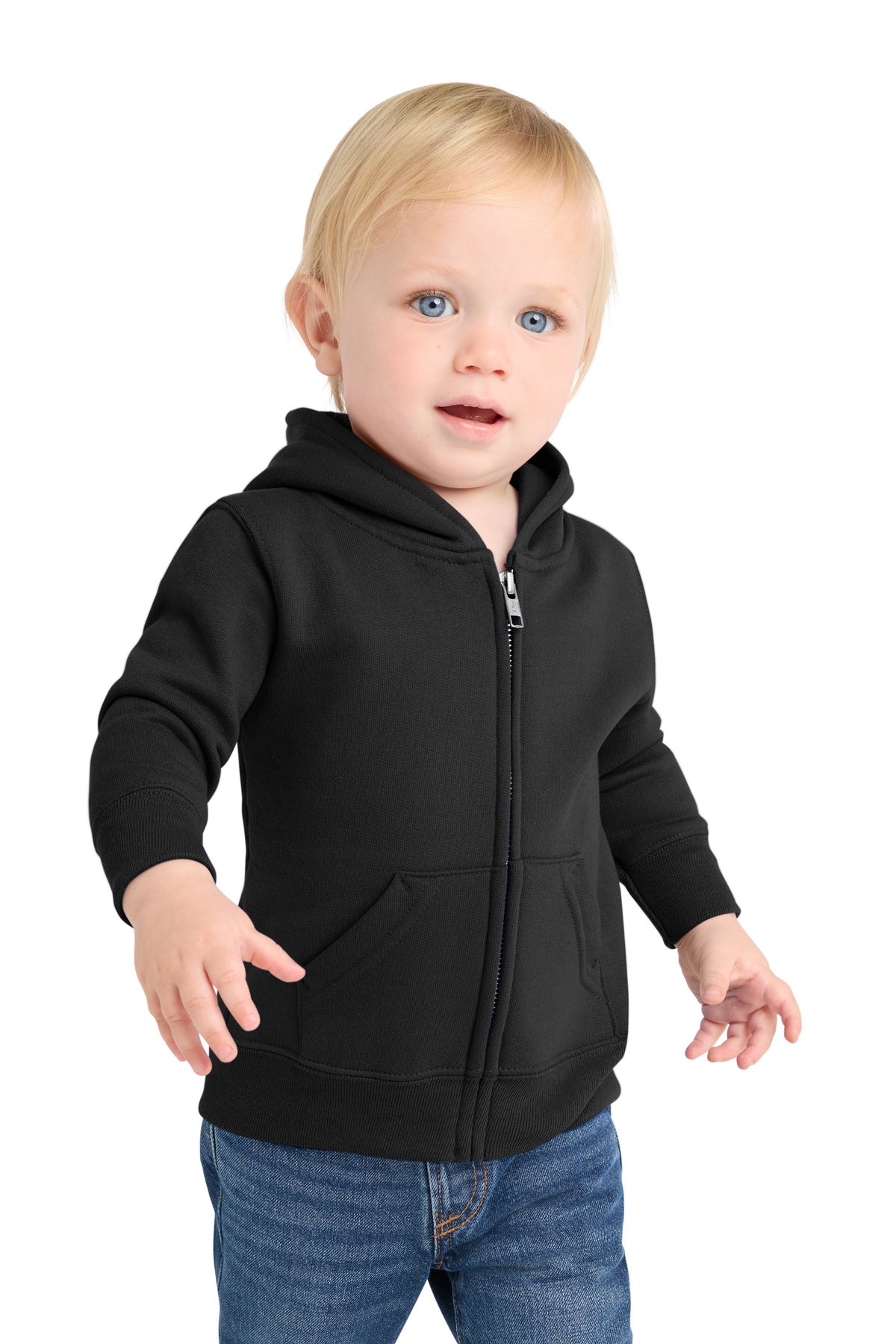 Port & Co Infant Core Fleece Full-Zip Hooded Sweatshirt