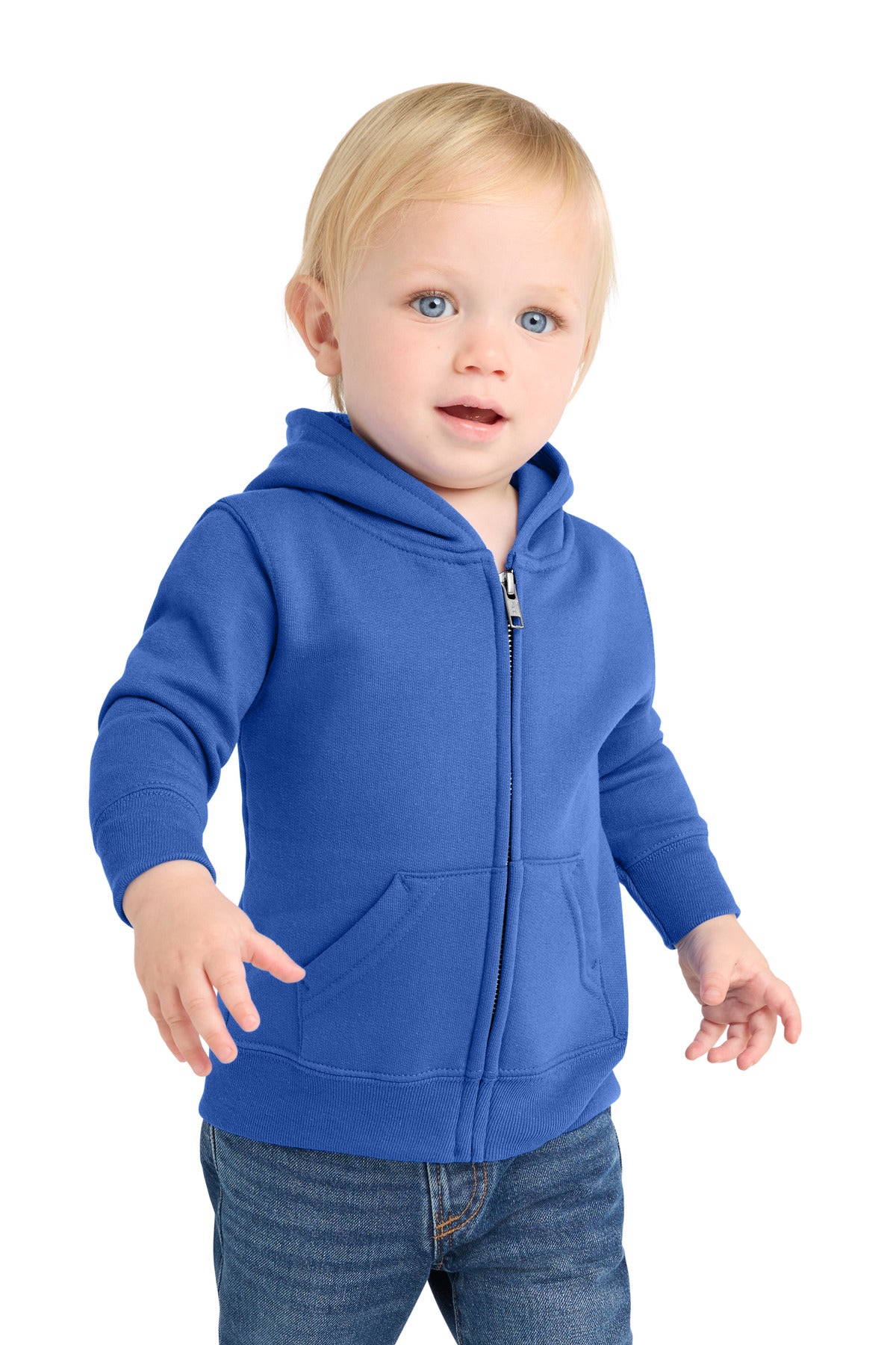 Port & Co Infant Core Fleece Full-Zip Hooded Sweatshirt