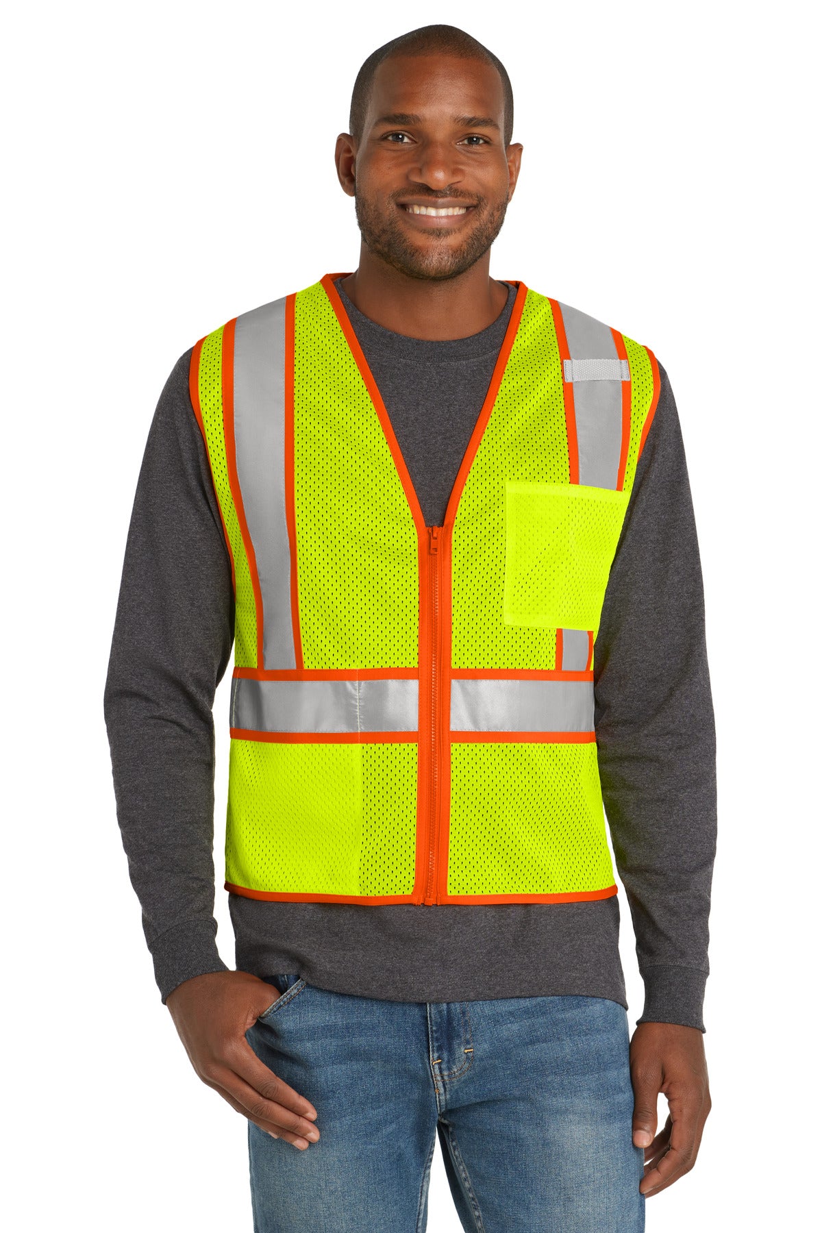 CornerStone  ANSI 107 Class 2 Mesh Zippered Two-Tone Vest