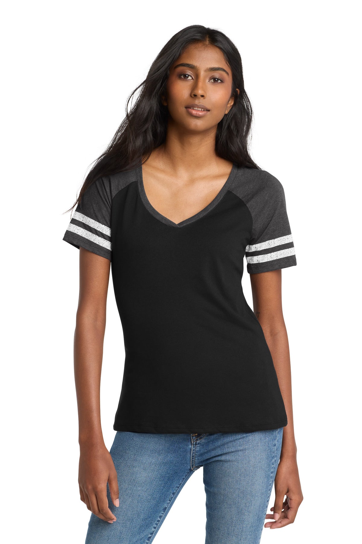 District  Women's Game V-Neck Tee