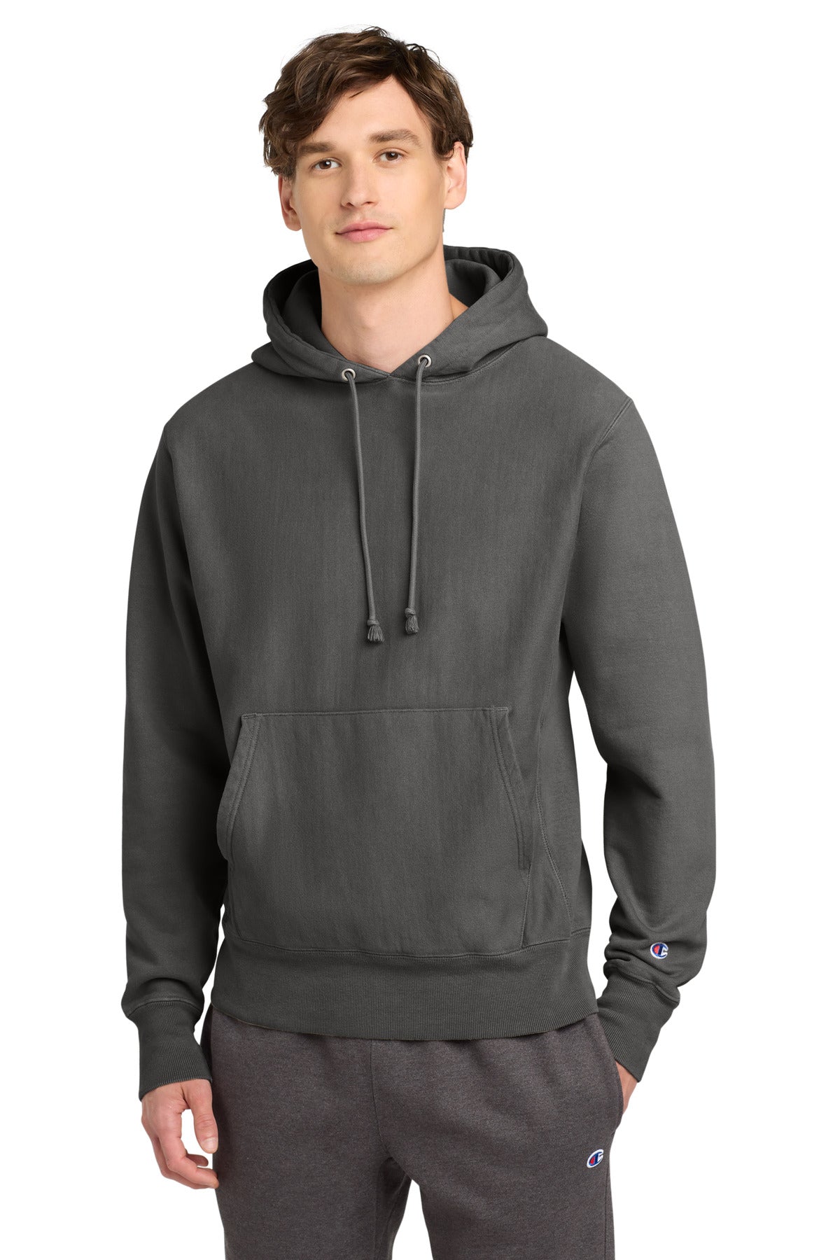 Champion  Reverse Weave  Garment-Dyed Hooded Sweatshirt