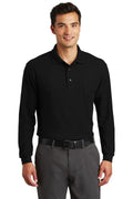 Port Authority Long Sleeve Silk Touch Polo with Pocket