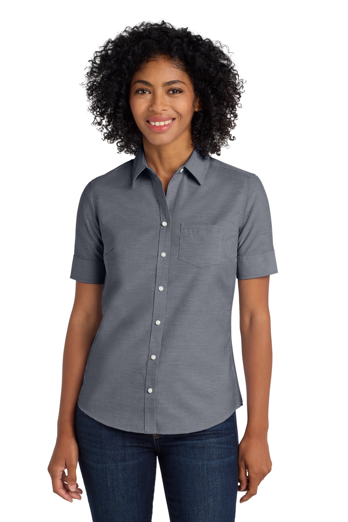 Port Authority Women's Short Sleeve SuperPro Oxford Shirt