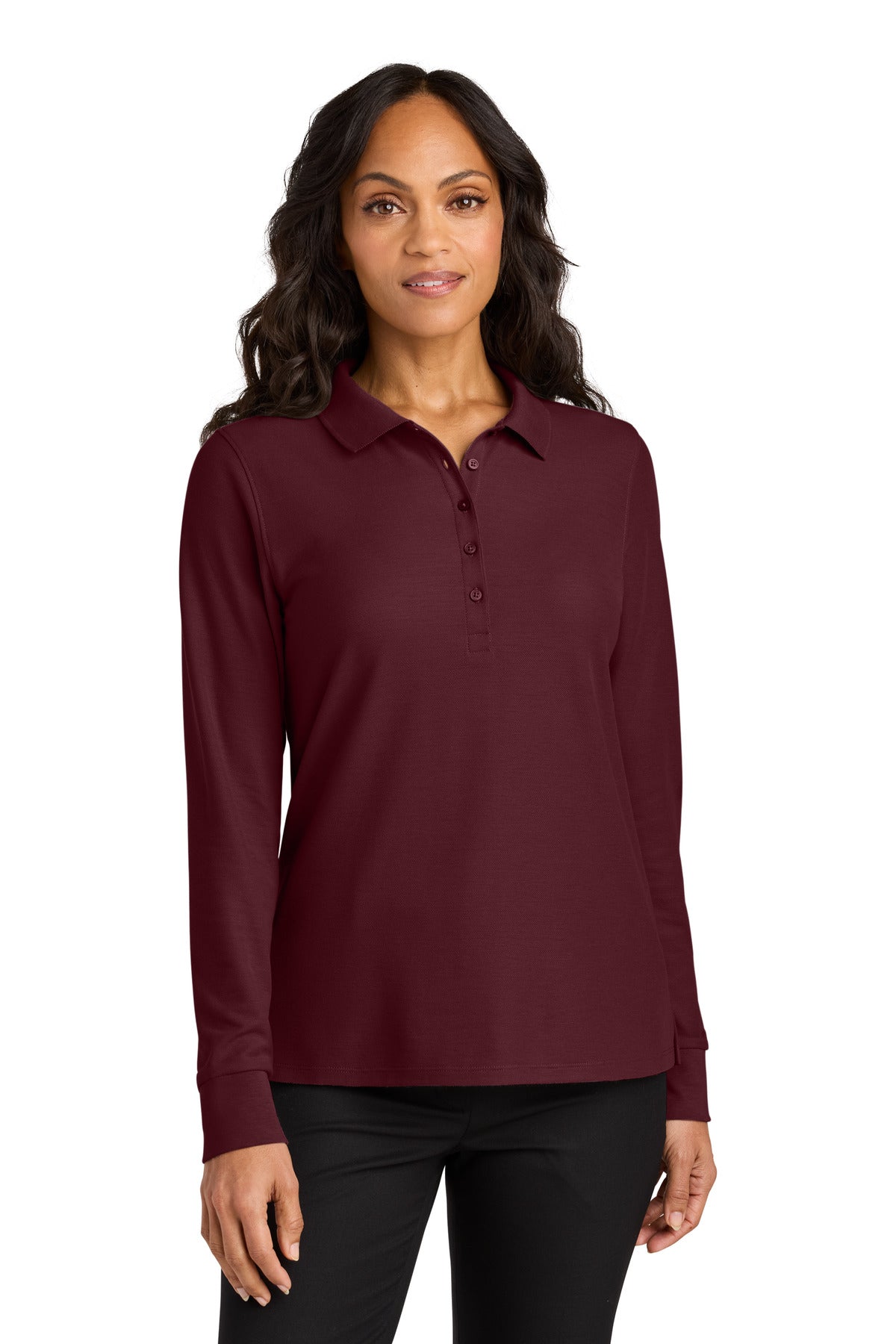 Port Authority Women's Wearever Signature Pique Long Sleeve Polo