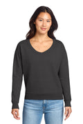 Port & Co Women's Beach Wash Garment-Dyed V-Neck Sweatshirt