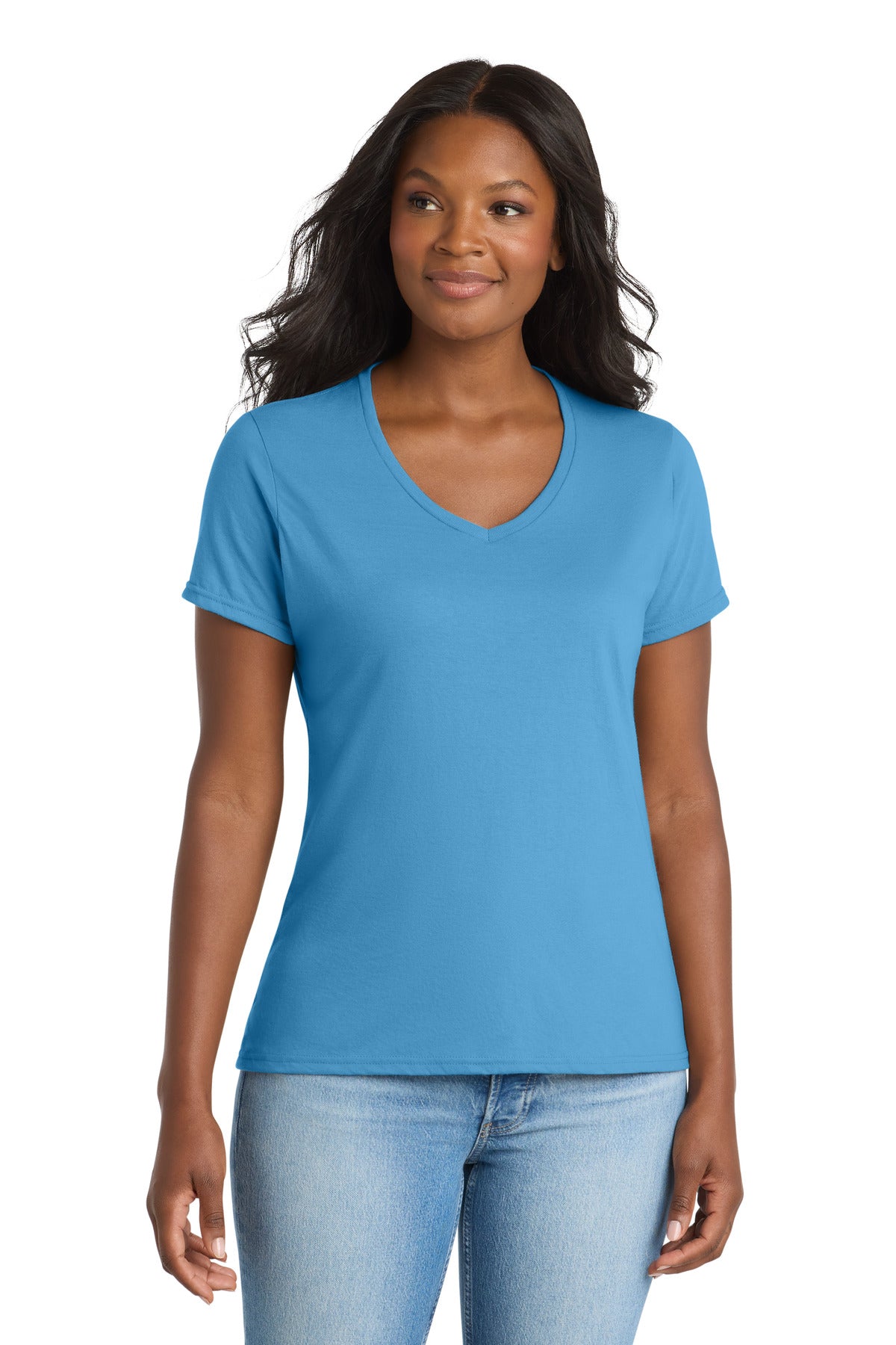 Port & Co Women's Performance Blend V-Neck Tee