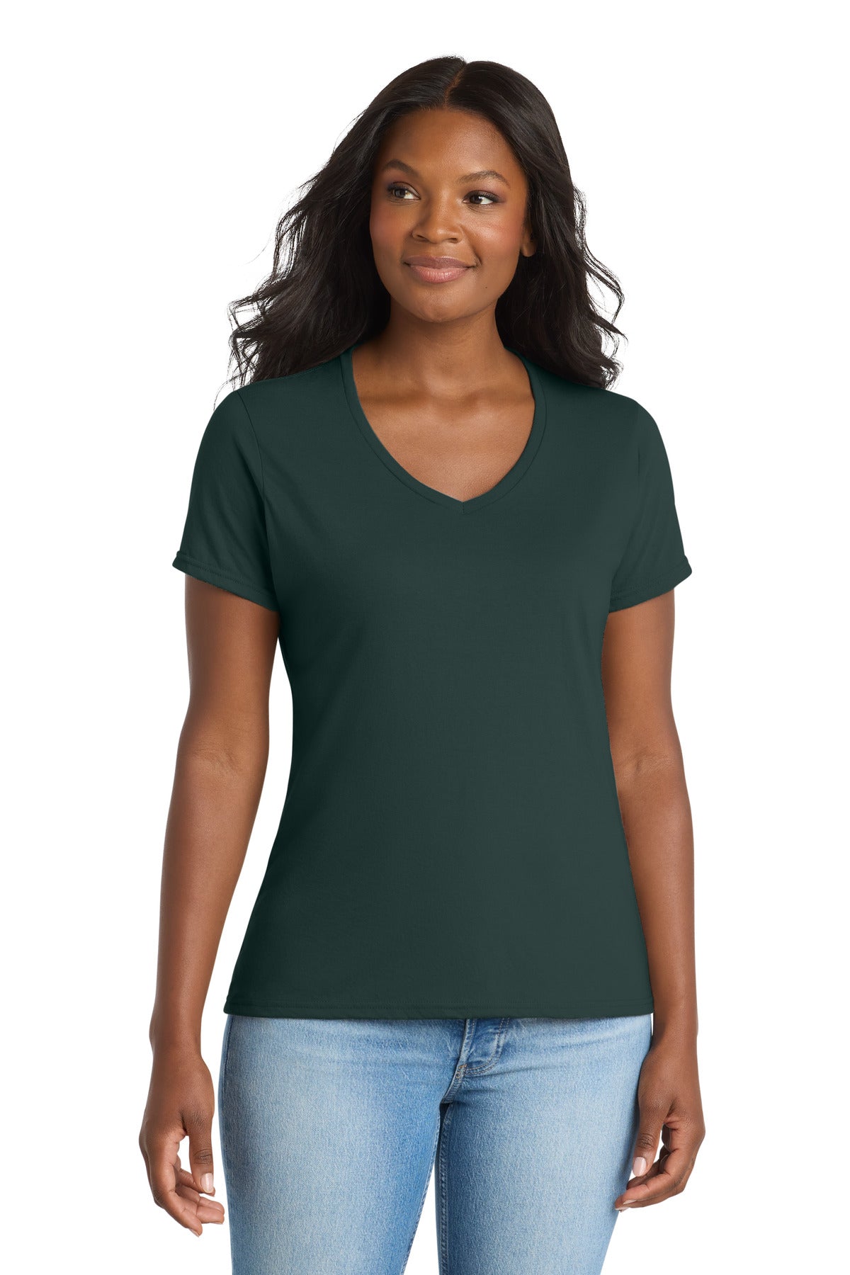 Port & Co Women's Performance Blend V-Neck Tee
