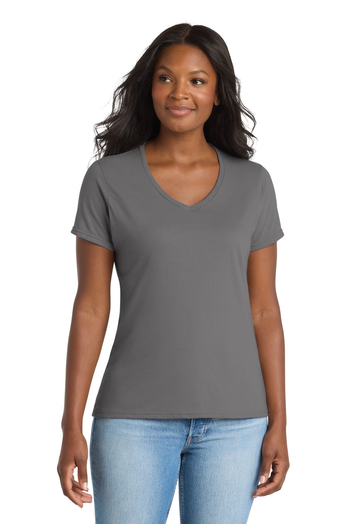 Port & Co Women's Performance Blend V-Neck Tee