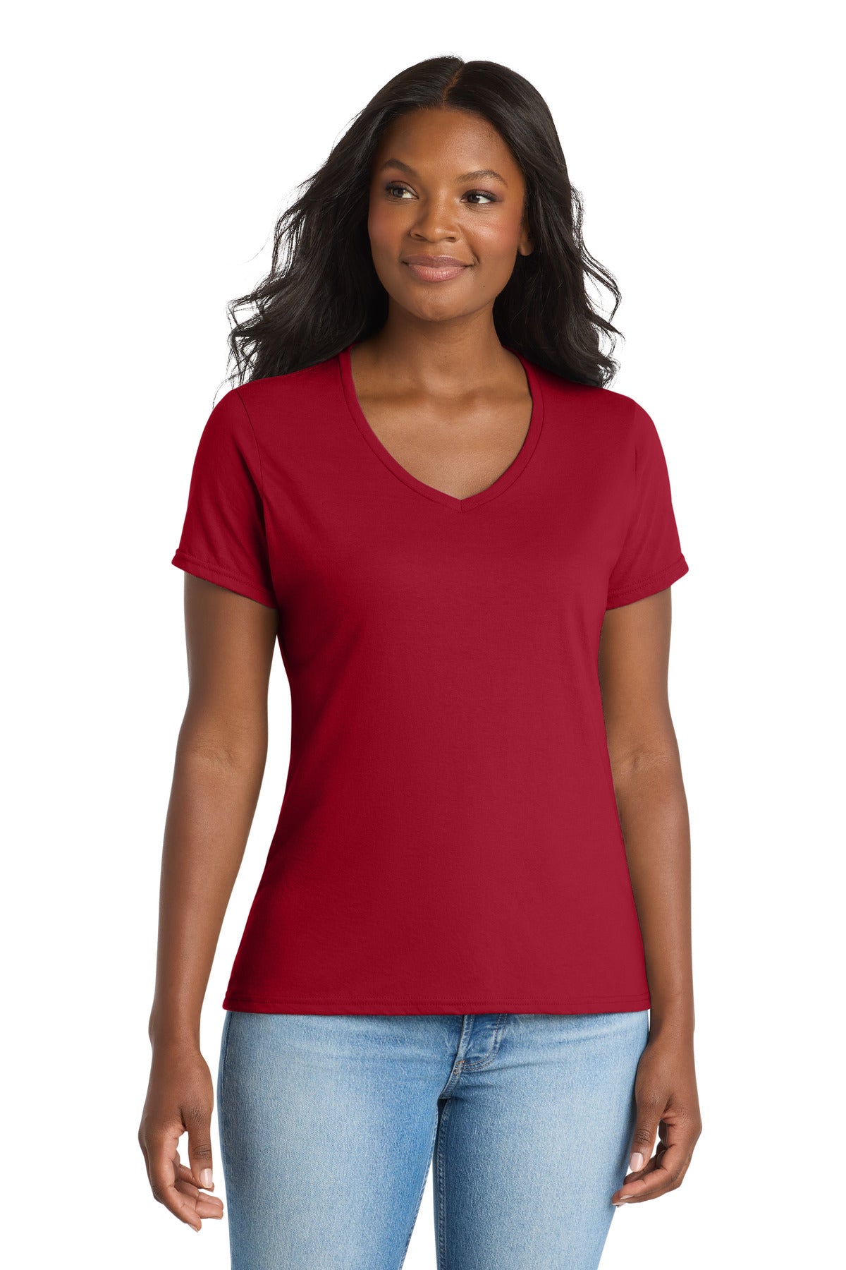 Port & Co Women's Performance Blend V-Neck Tee