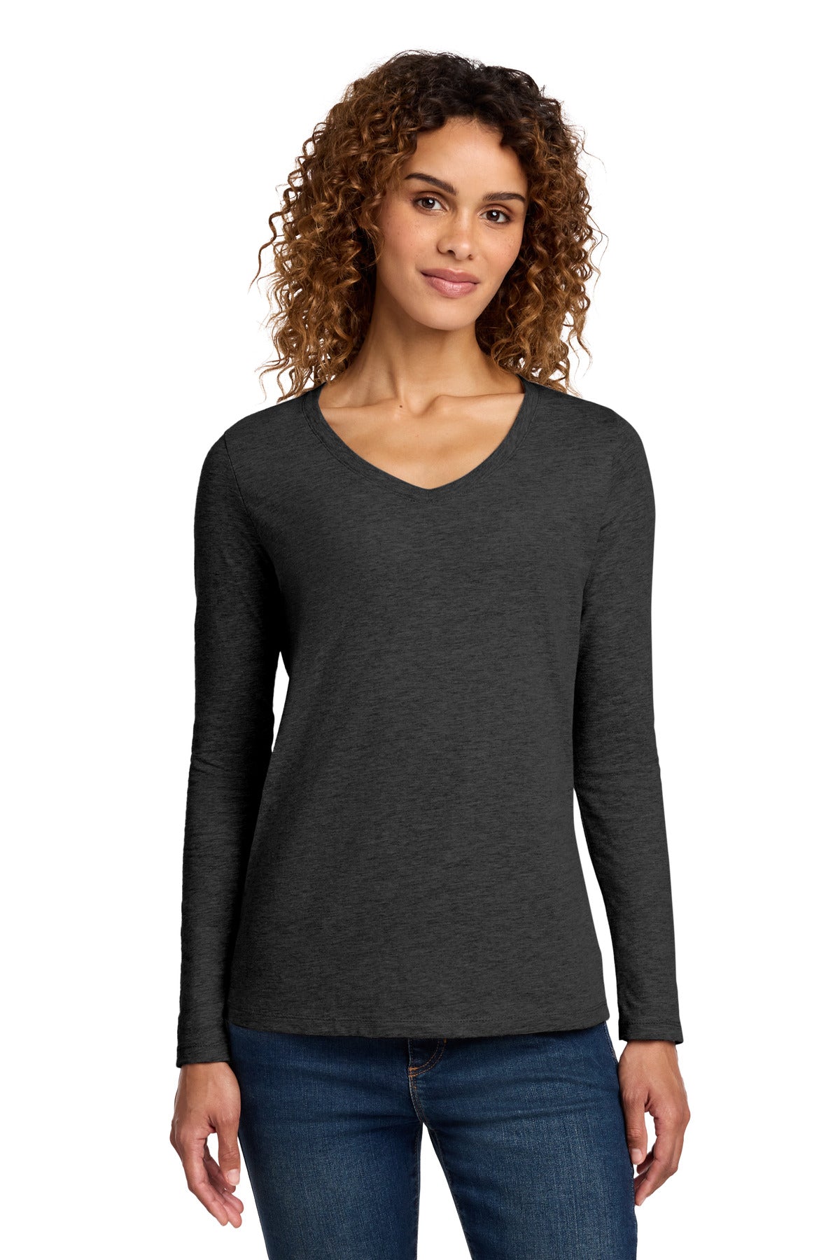 Port & Co Women's Long Sleeve Fan Favorite V-Neck Tee