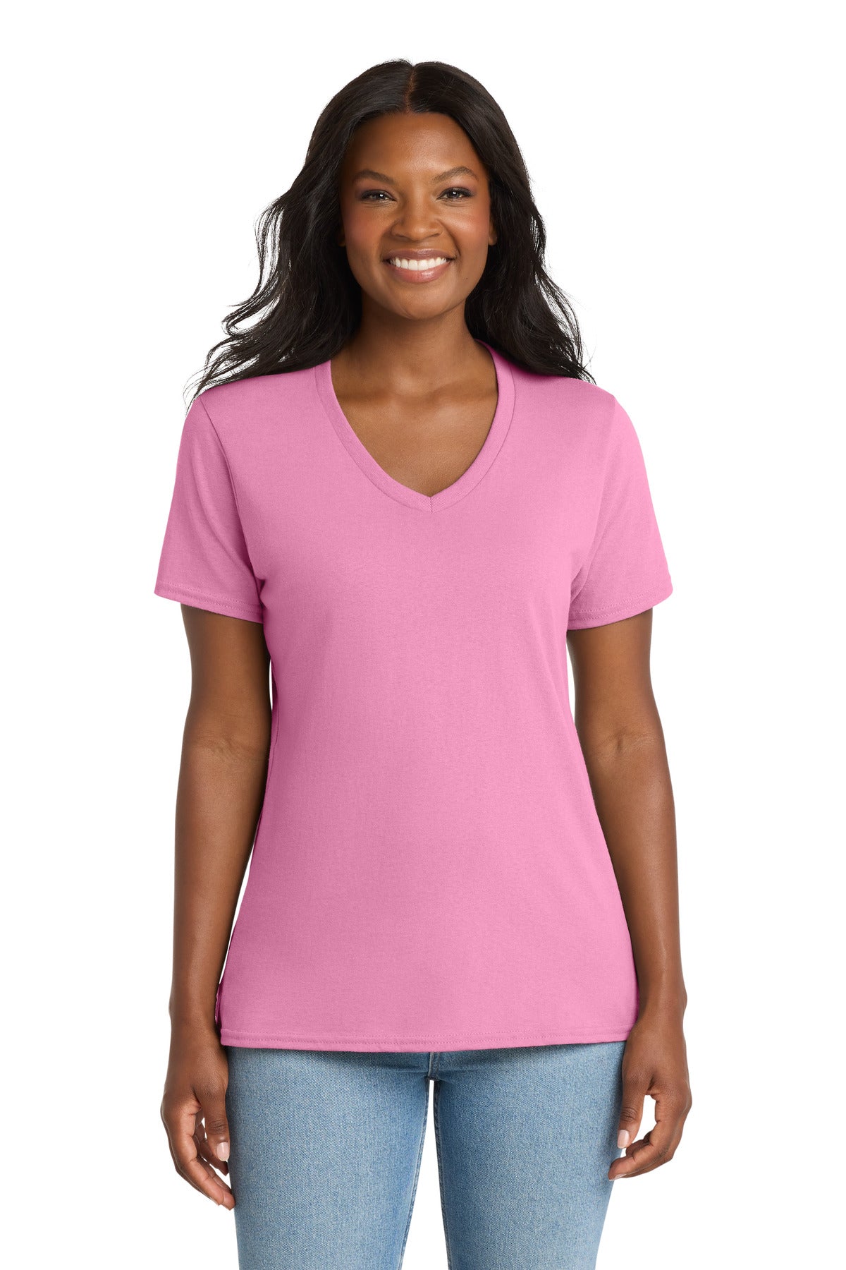 Port & Co Women's Core Cotton V-Neck Tee