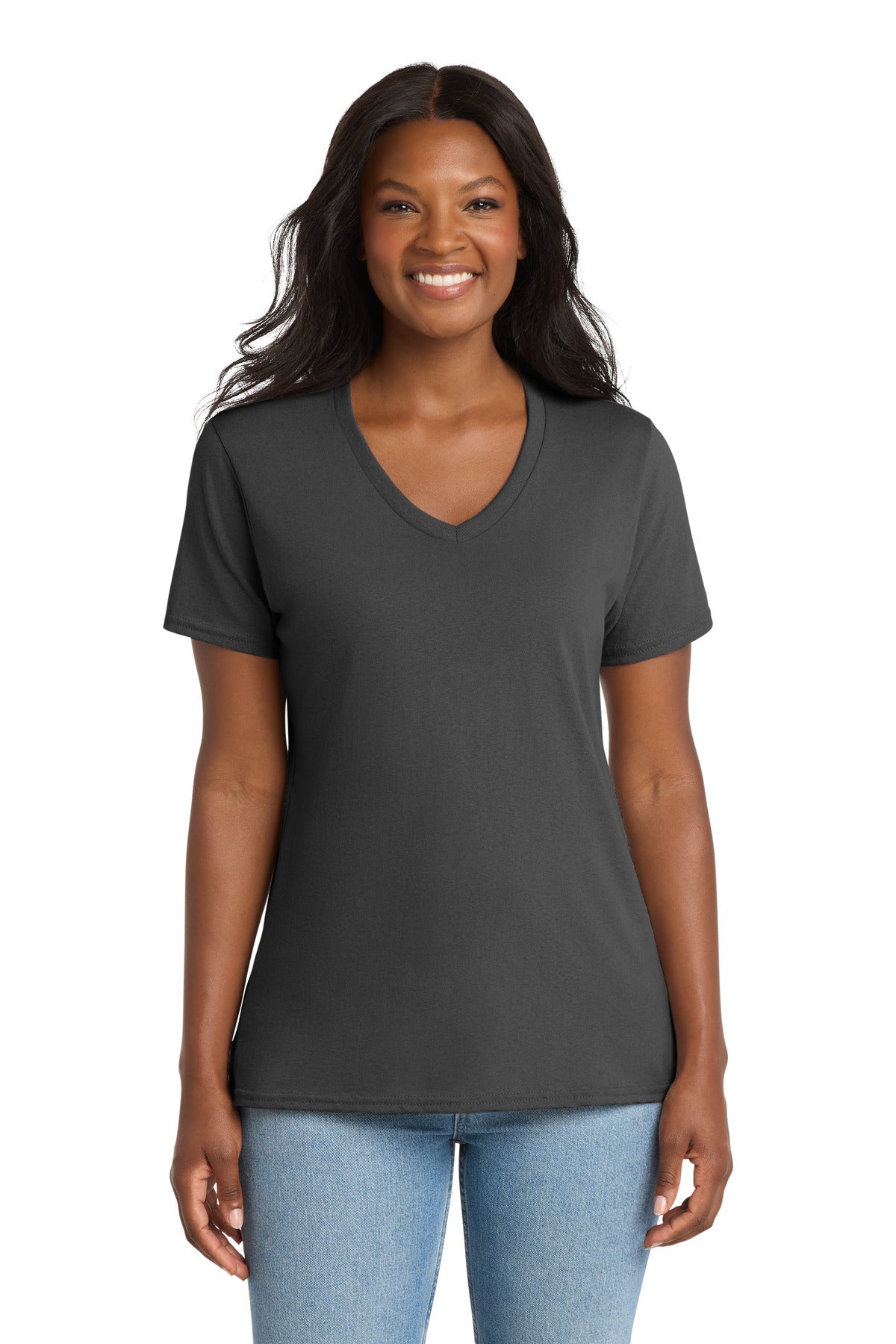 Port & Co Women's Core Cotton V-Neck Tee