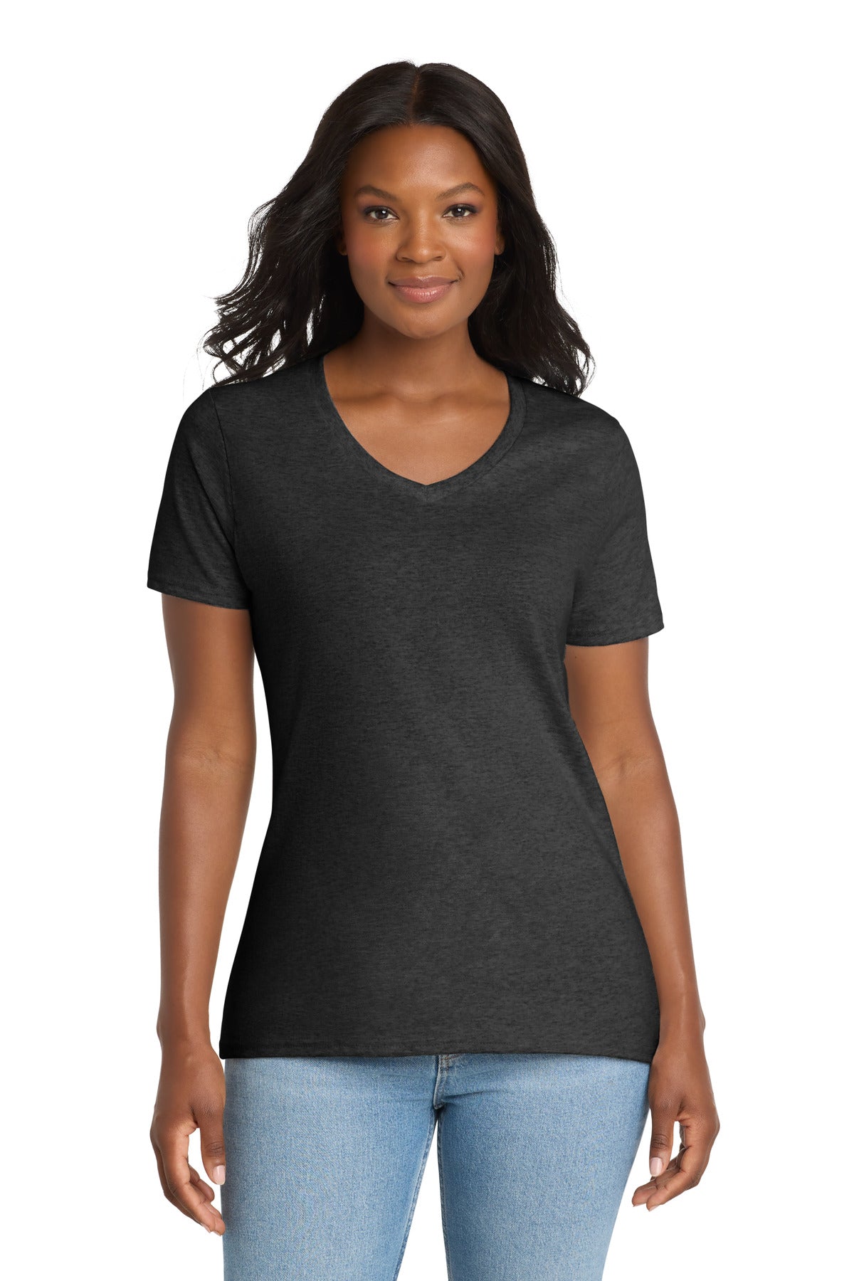 Port & Co Women's Core Cotton V-Neck Tee